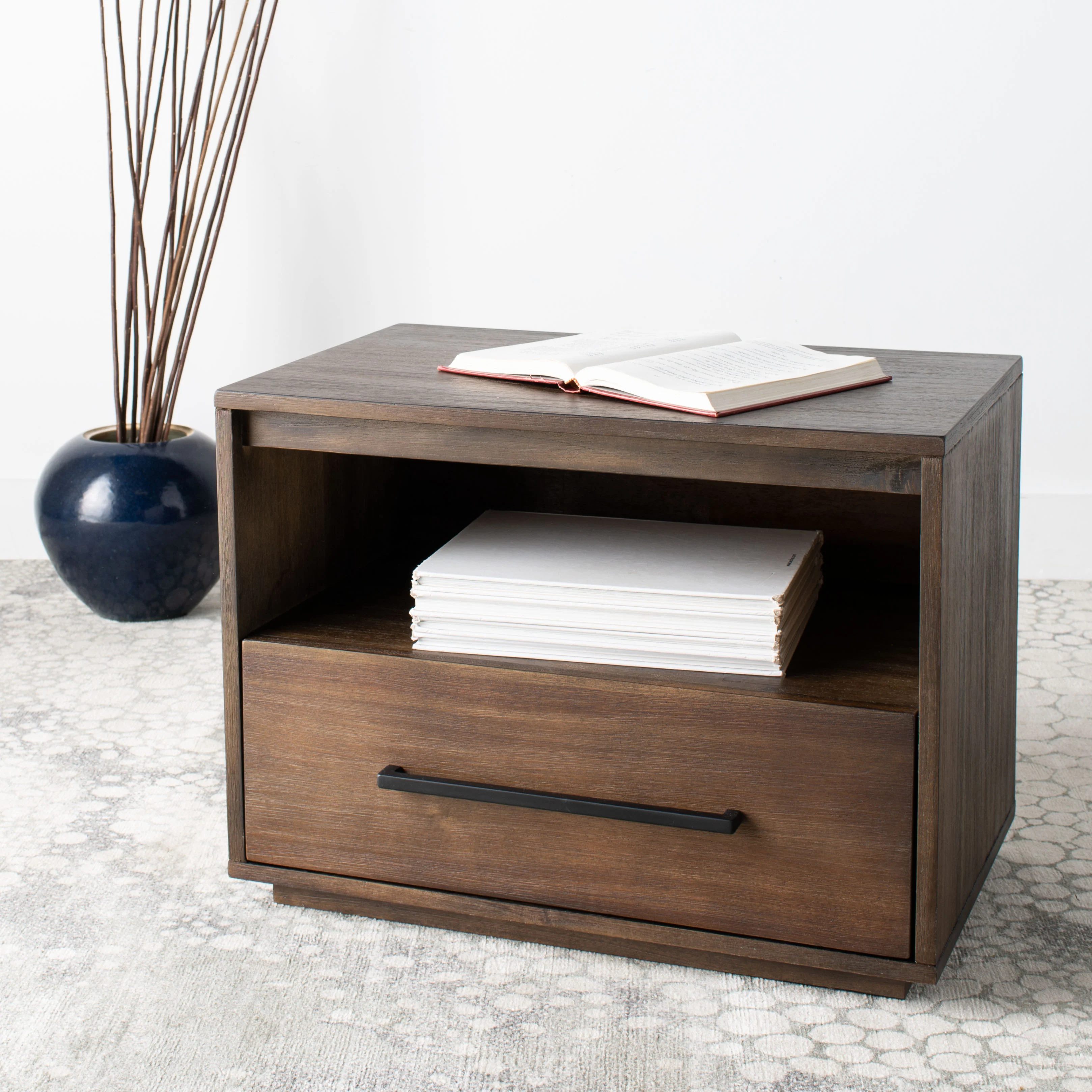 Poesy 1 Drawer Nightstand/ Dark Chocolate - Image 2