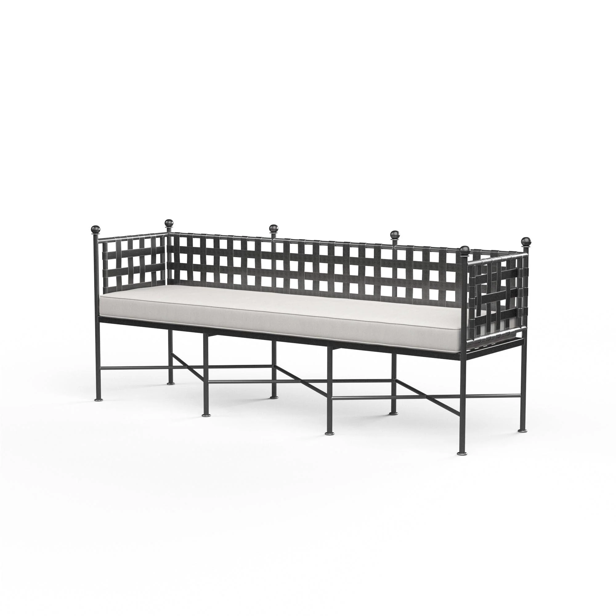 Provence Garden Bench in Canvas Flax w/ Self Welt