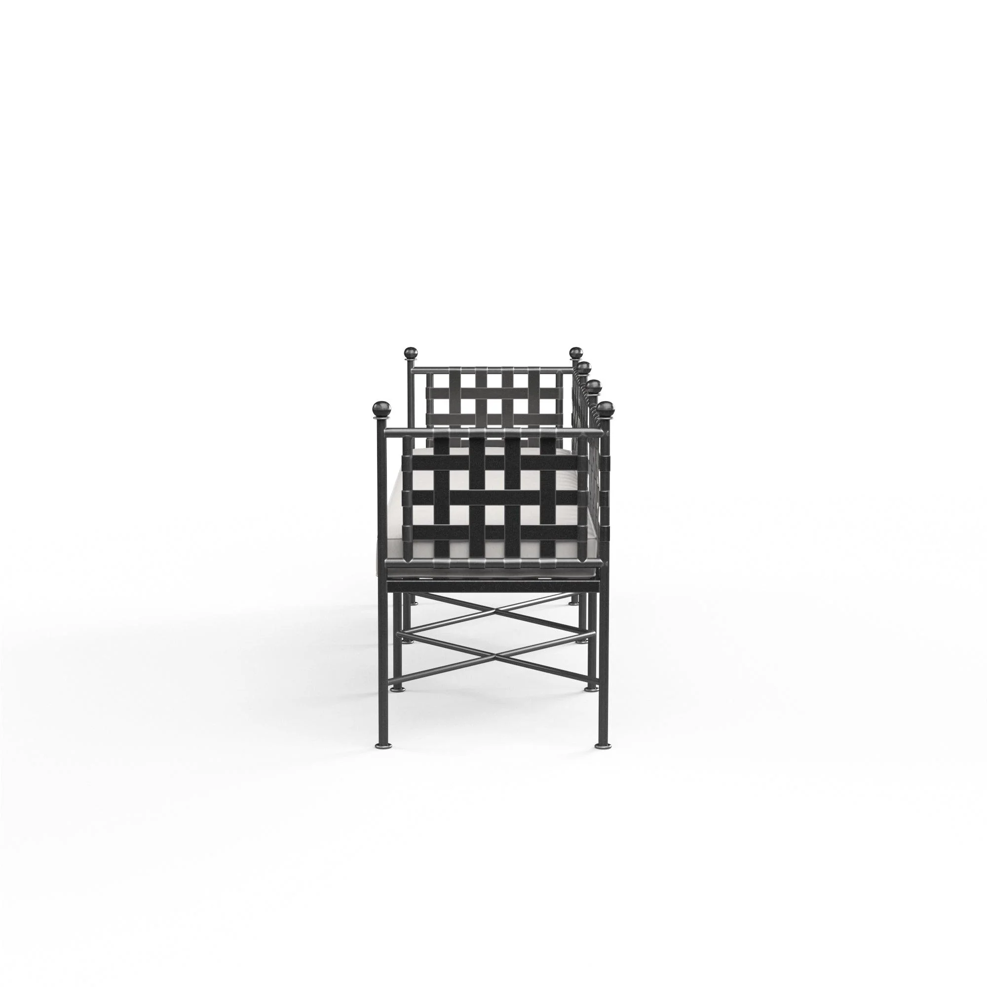 Provence Garden Bench in Canvas Flax w/ Self Welt - Image 4