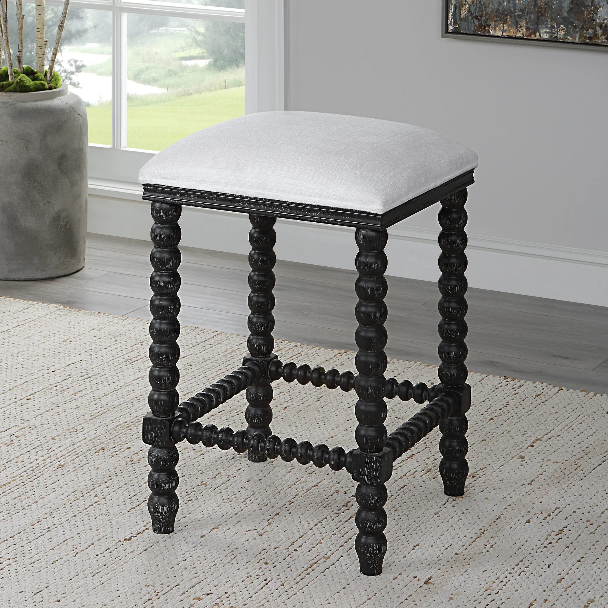 Pryce Black Backless Counter Stool - Image 9