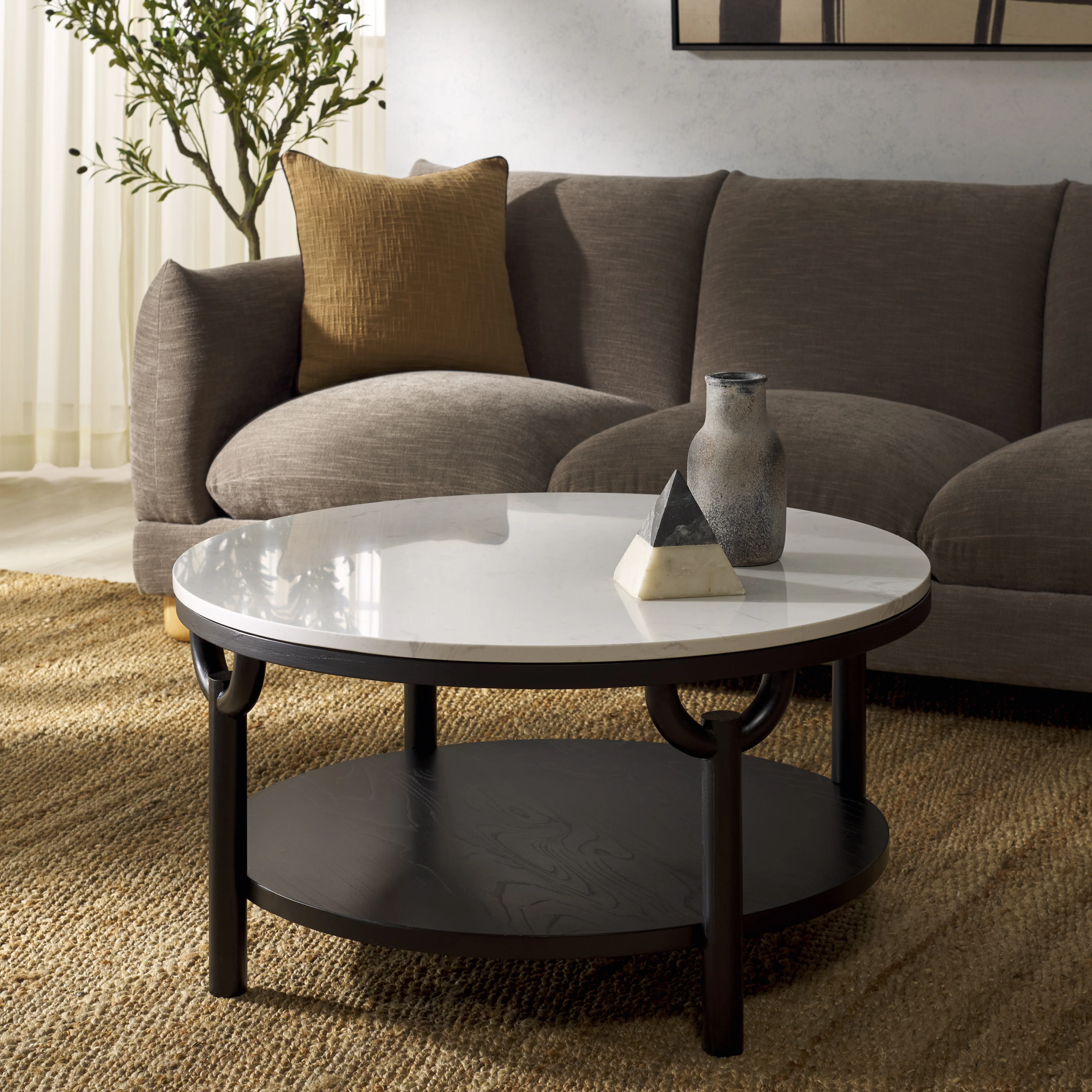 Puck Marble Top Coffee Table - Image 2