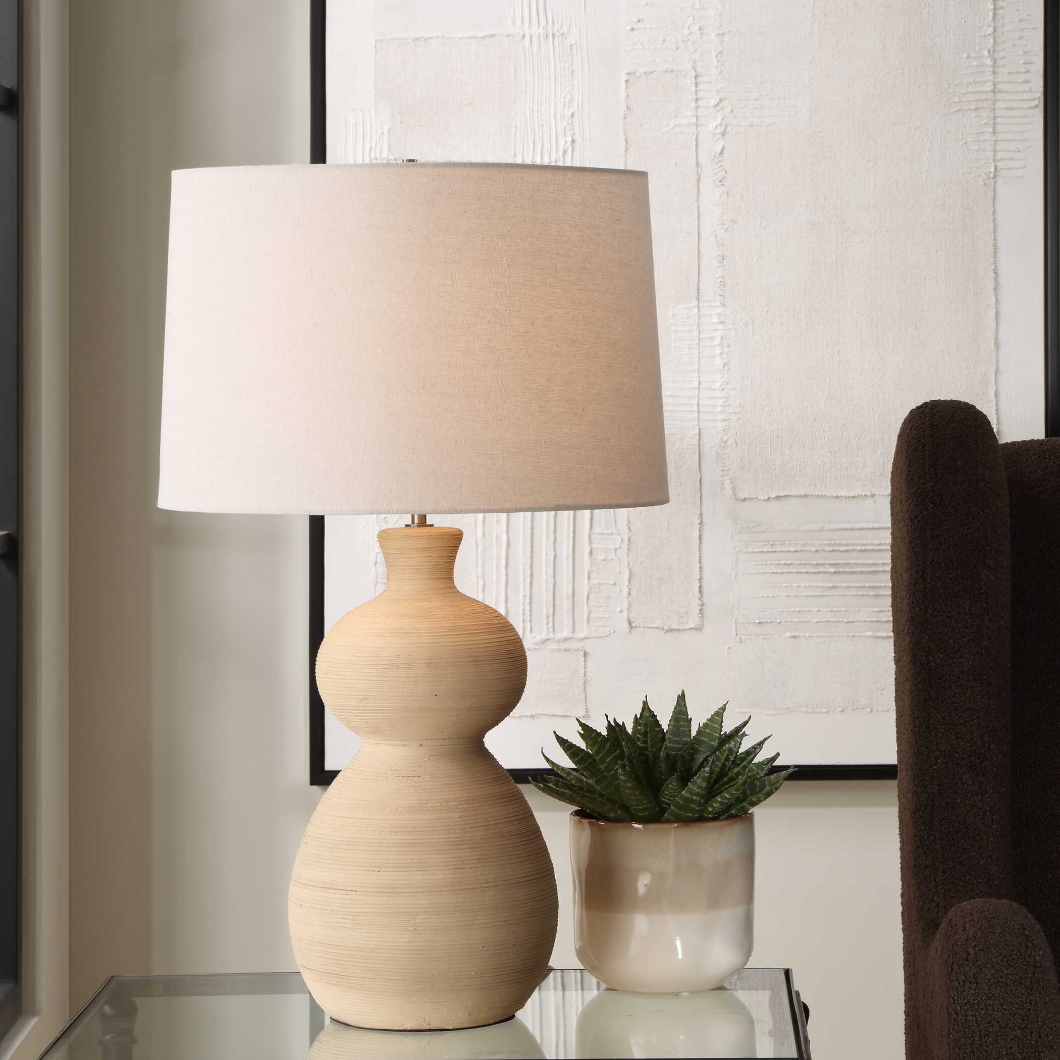 Pueblo Fired Clay Table Lamp - Image 2