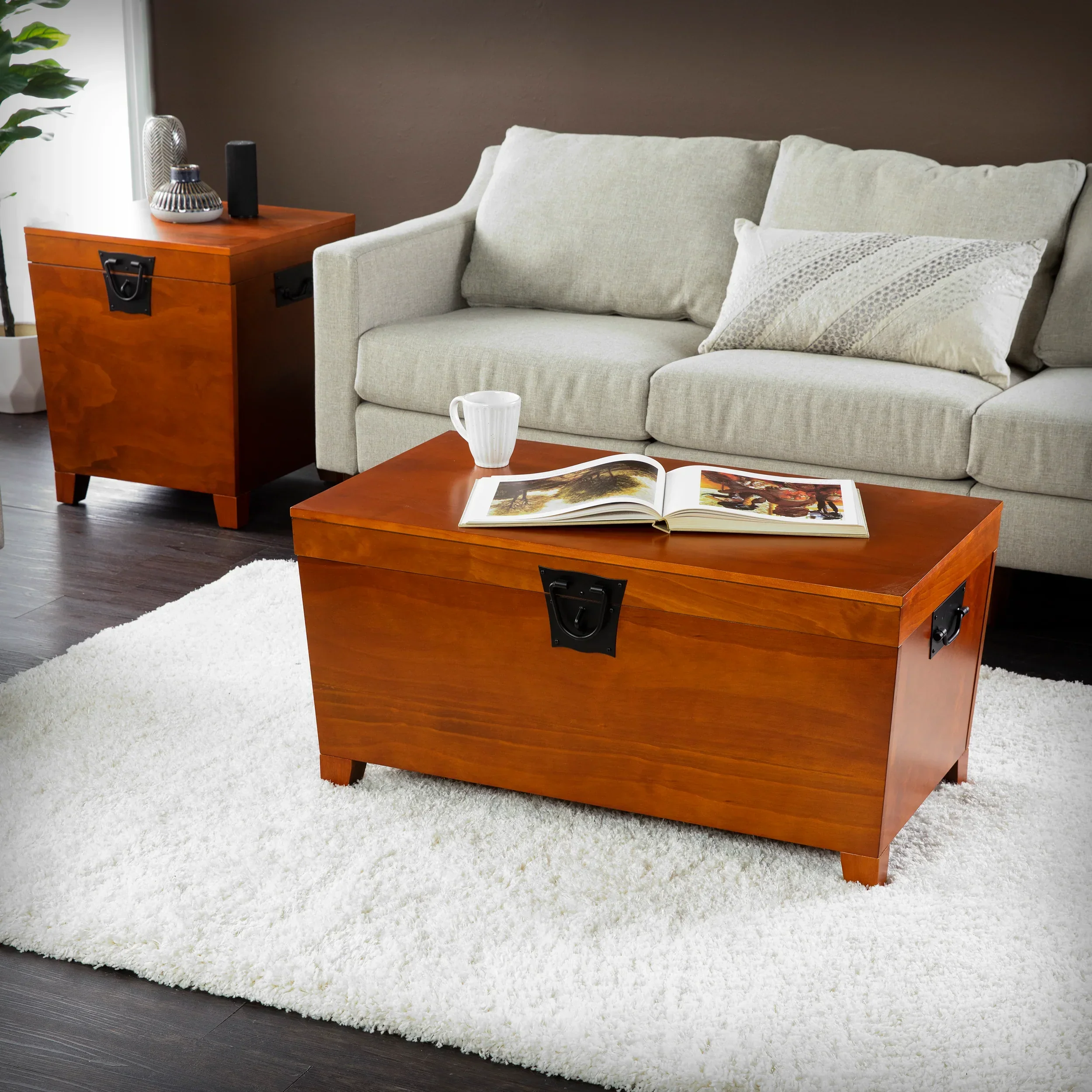 Pyramid Lift-Top Trunk Coffee Table - Image 2