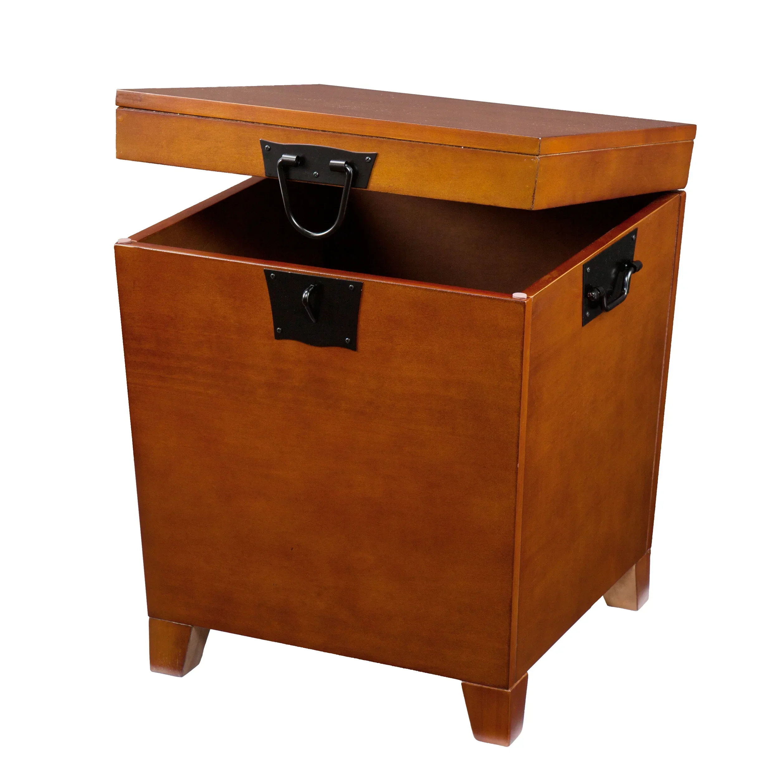 Pyramid Lift-Top Trunk End Table – Mission Oak - Image 7