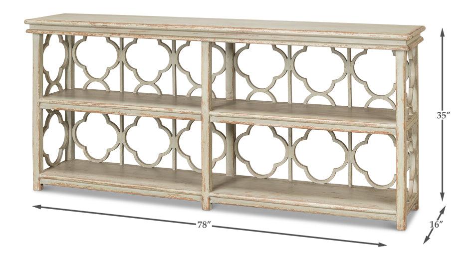 Quatrefoil Bookshelf Console Table - Image 5