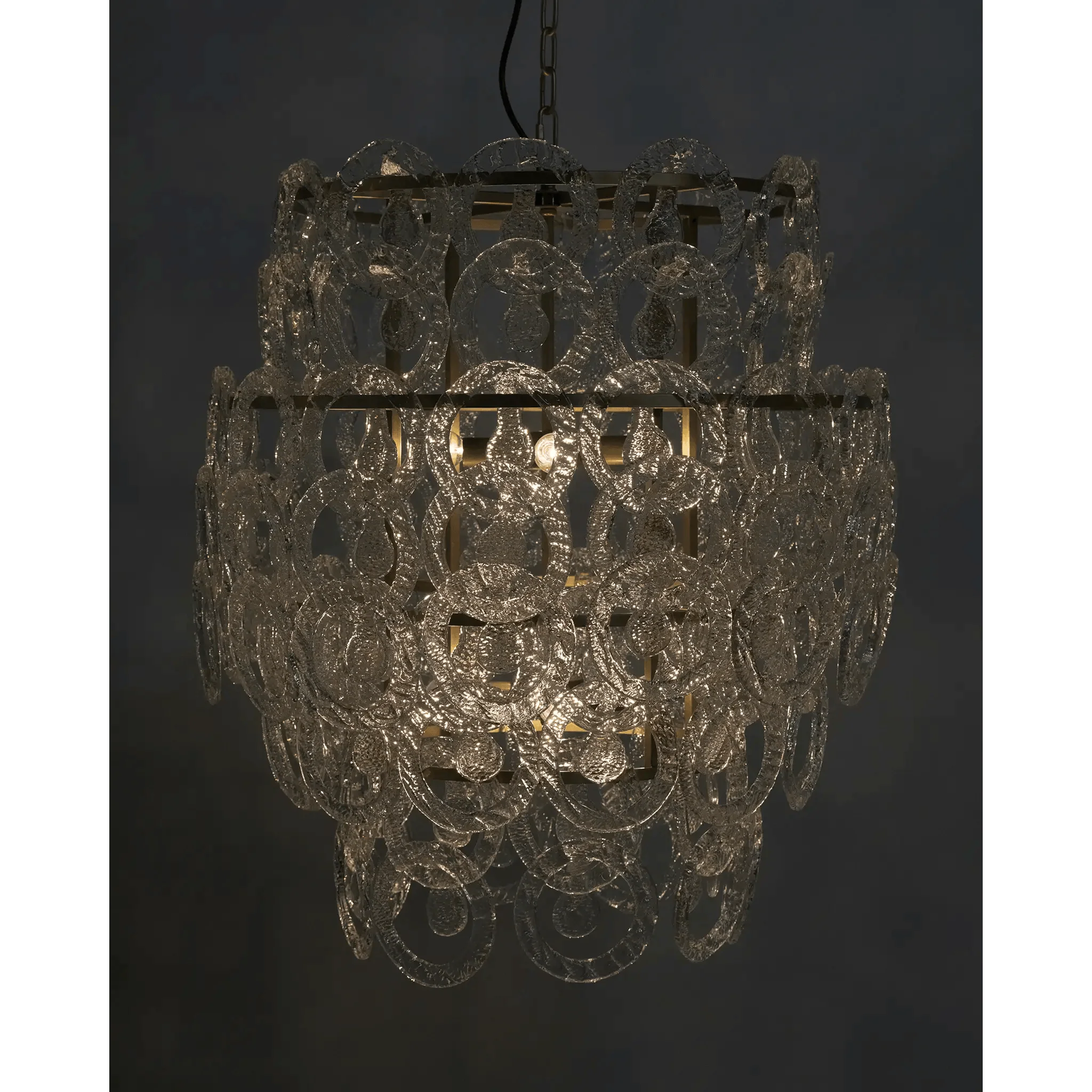 Quebec Chandelier, Metal with Brass Finish