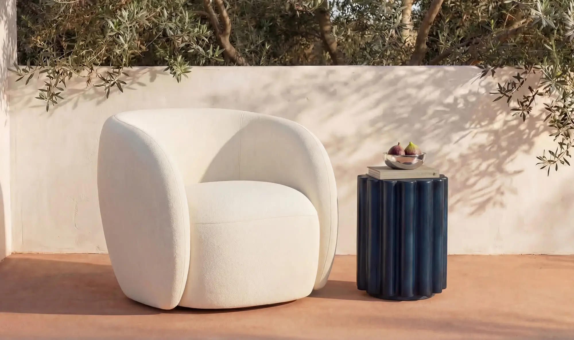 Rae Outdoor Accent Chair Cream - Image 2