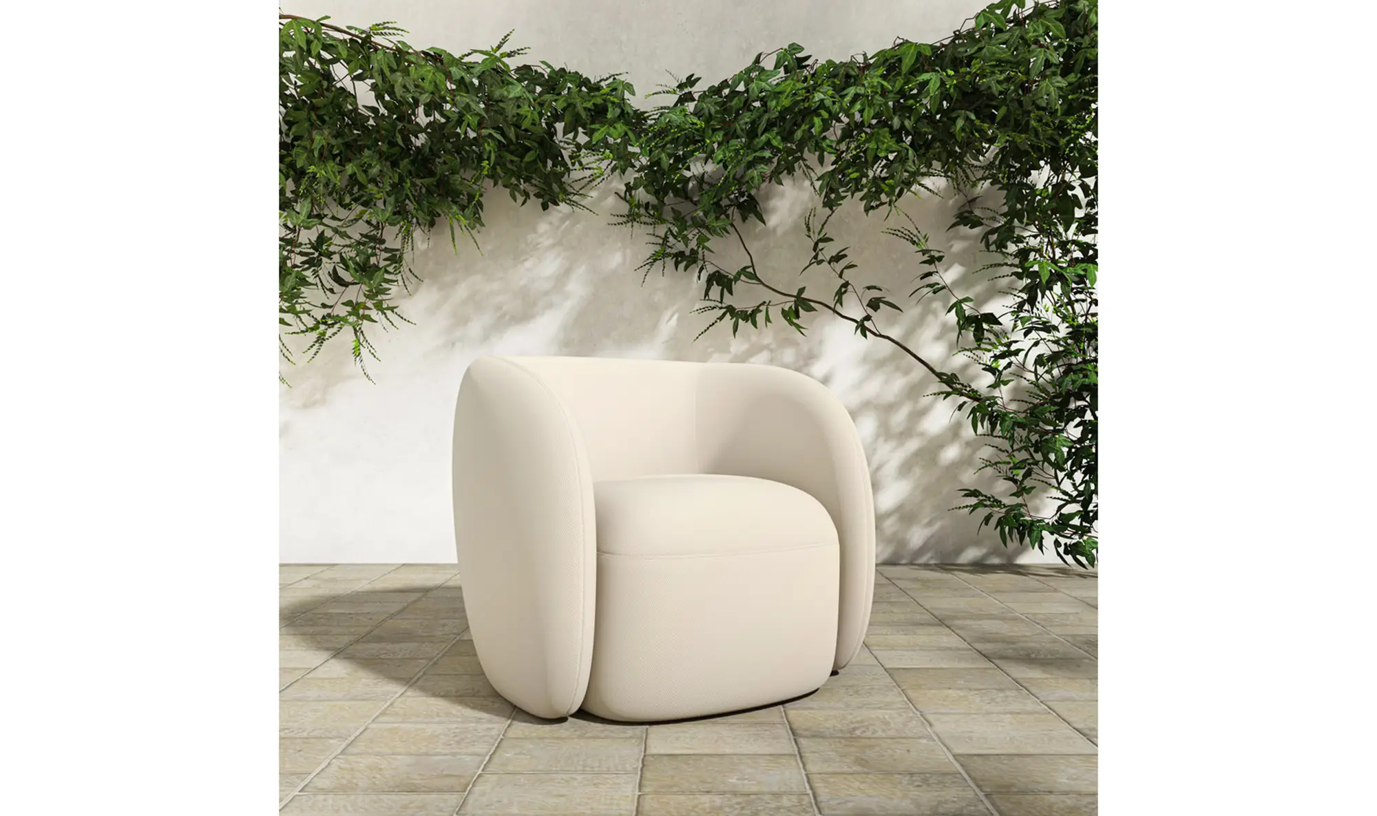Rae Outdoor Accent Chair Cream - Image 6