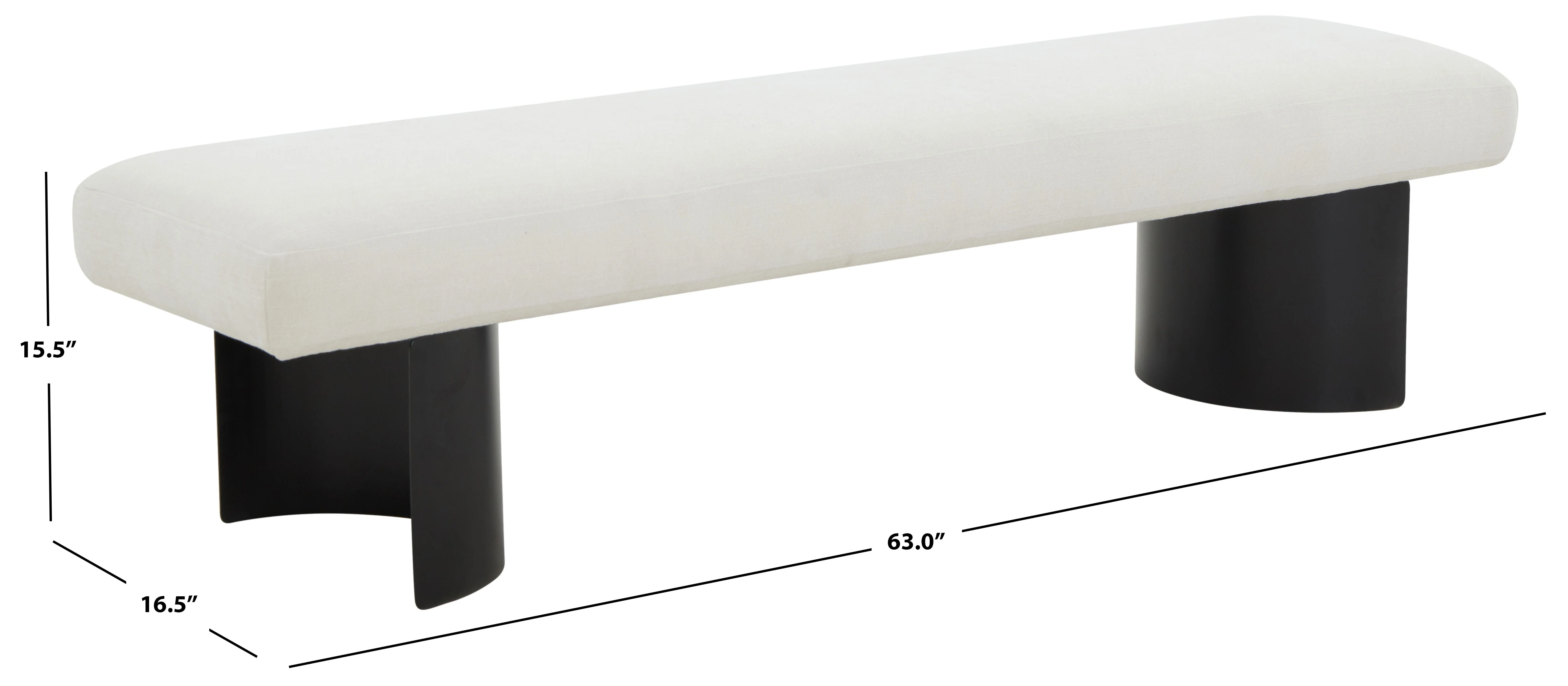 Raelee Metal Legs Bench - Image 5
