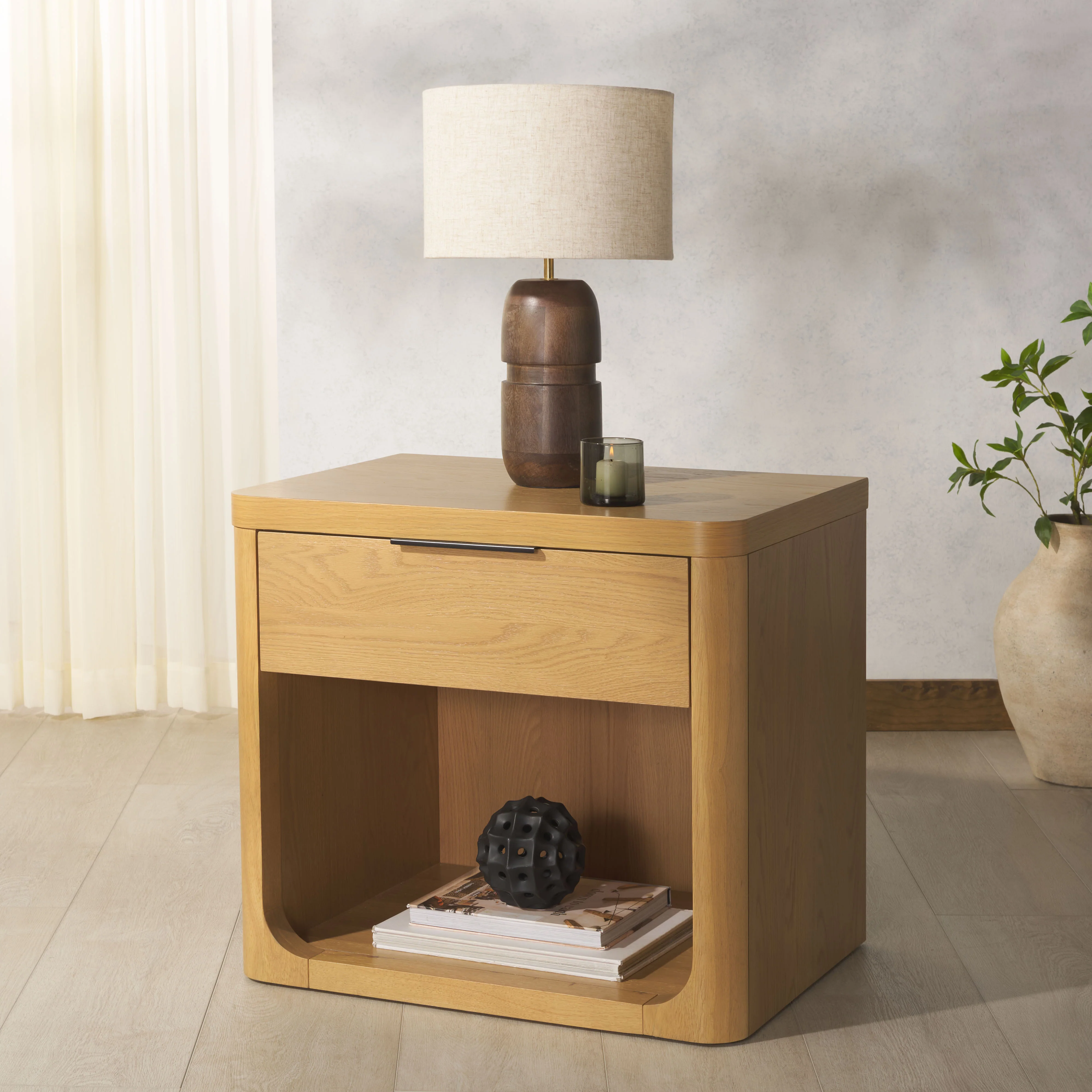Raylie 1 Drawer Wood Nightstand - Image 2