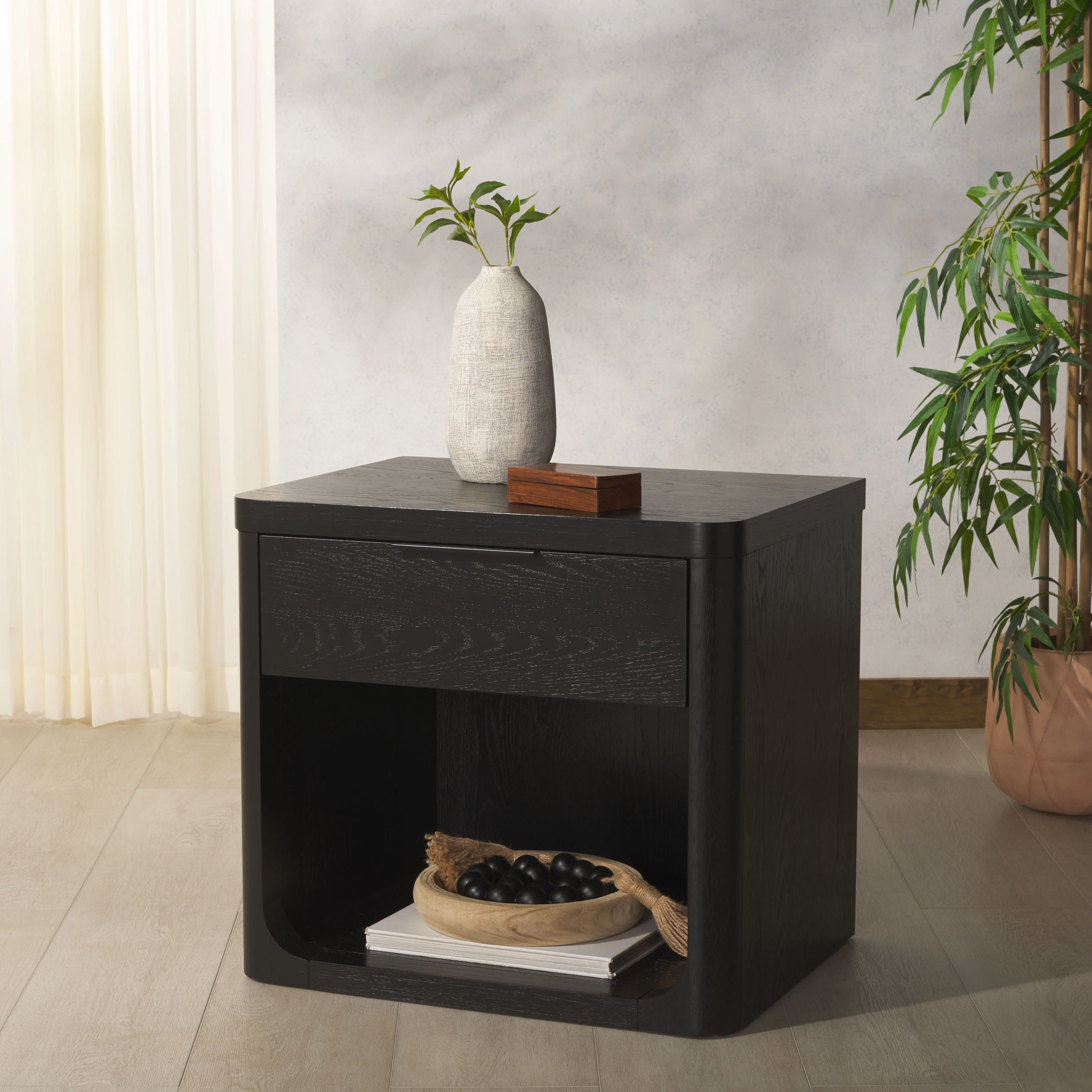 Raylie 1 Drawer Wood Nightstand - Image 3