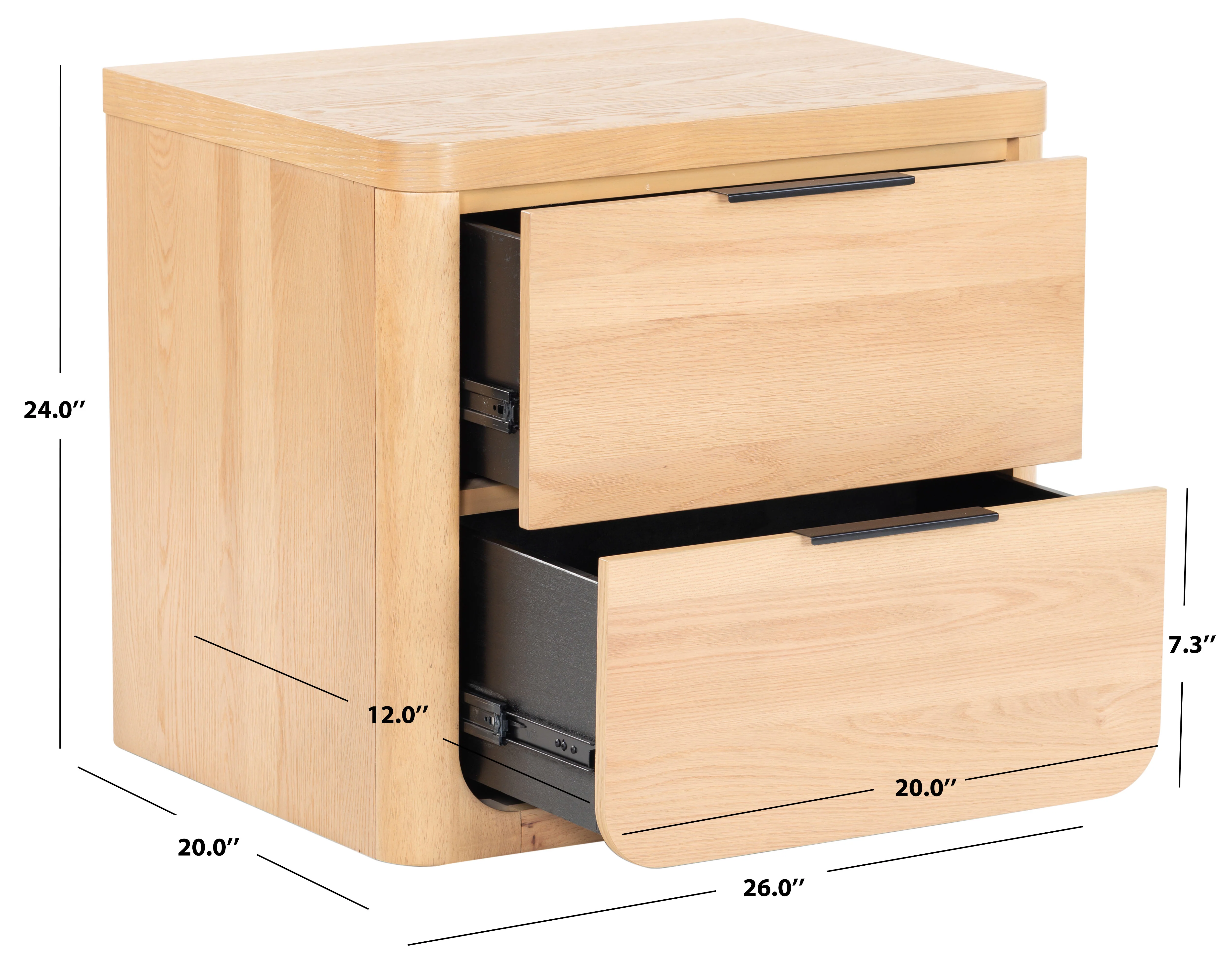 Raylie 2 Drawer Wood Nightstand - Image 19