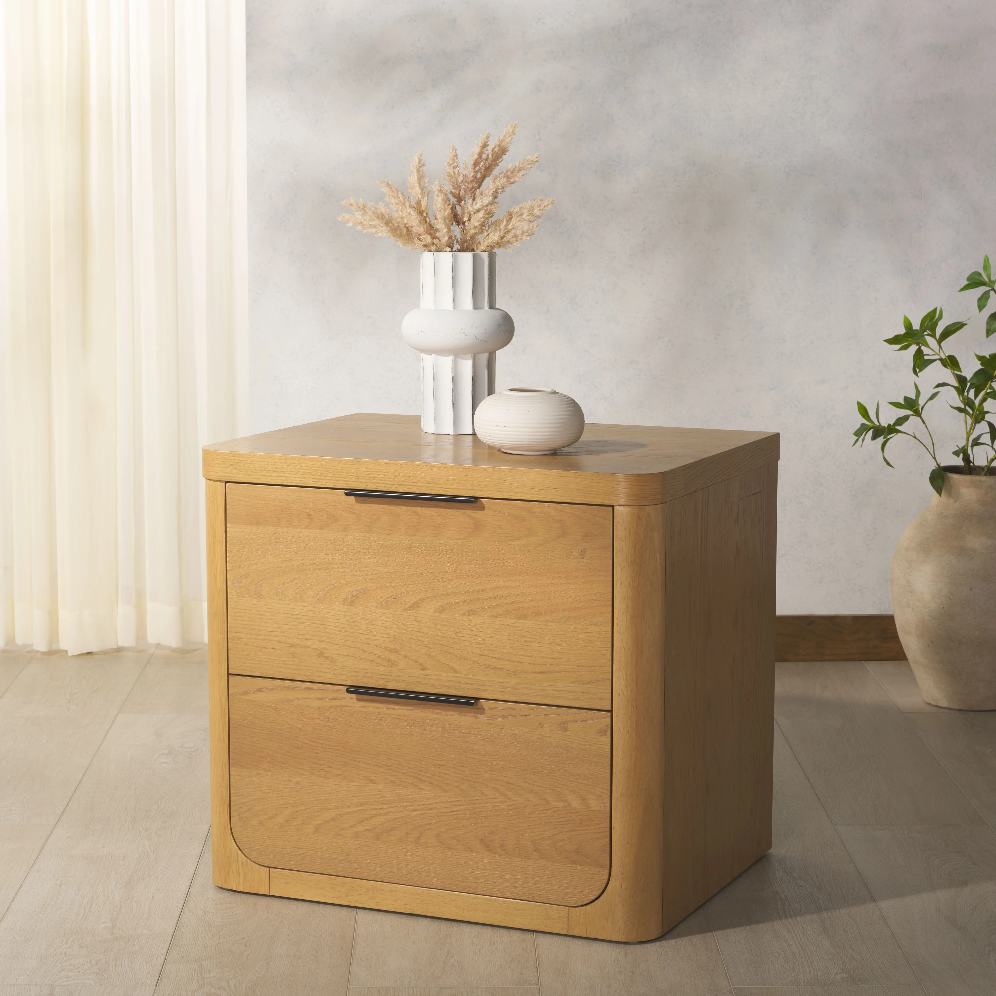 Raylie 2 Drawer Wood Nightstand - Image 2
