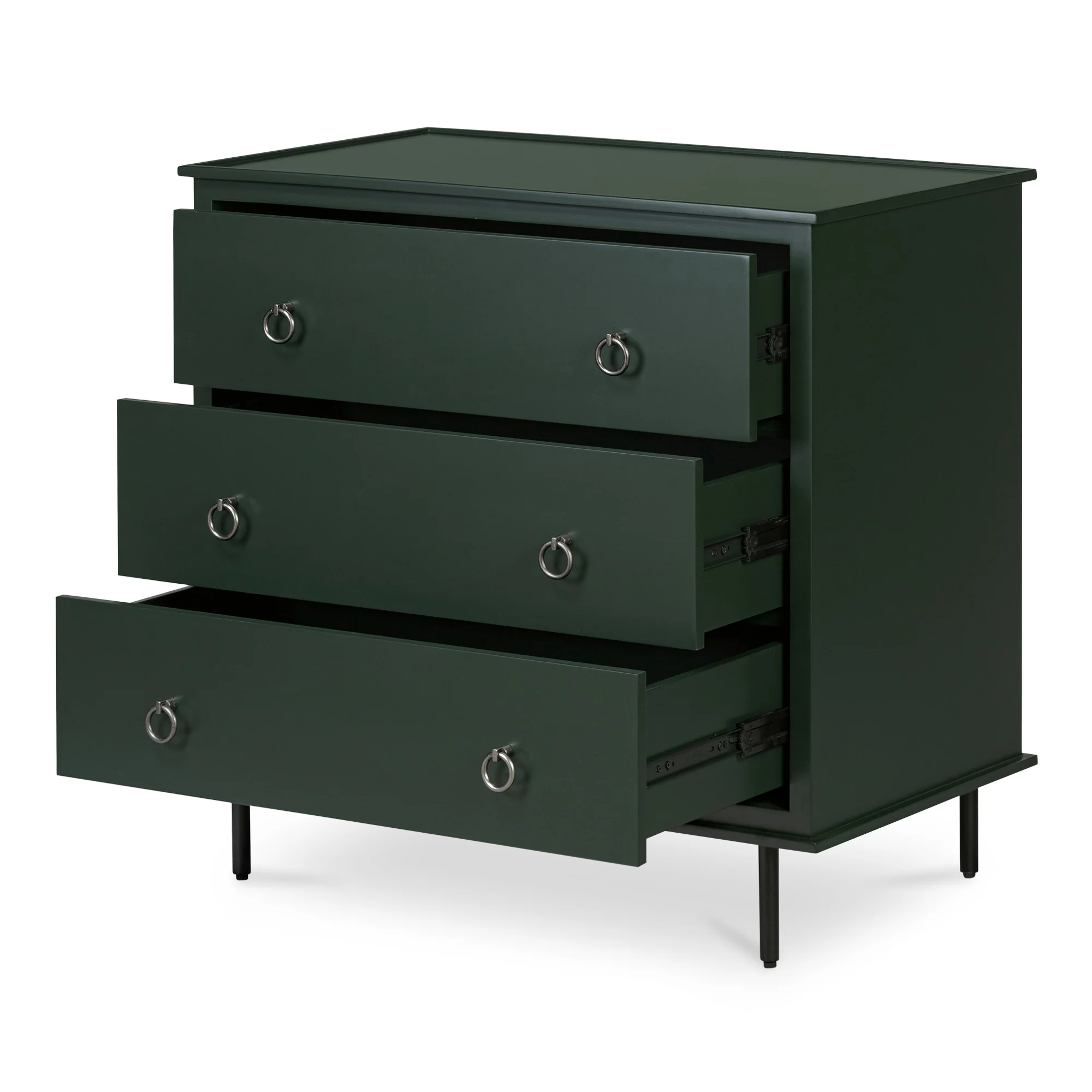 Reagan 3 Drawer Nightstand Deep Green - Image 6
