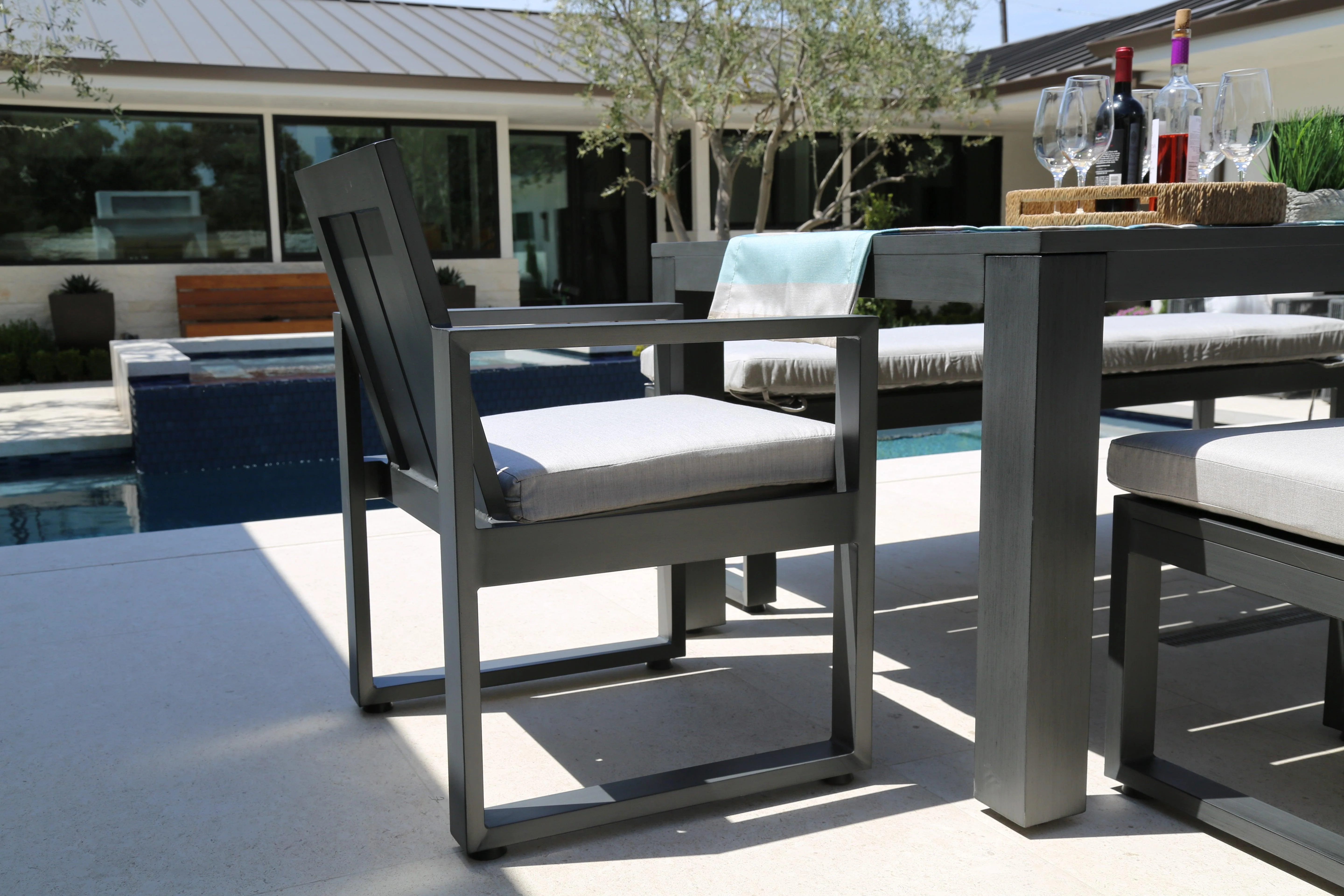 Redondo Dining Chair in Cast Silver, No Welt - Image 2