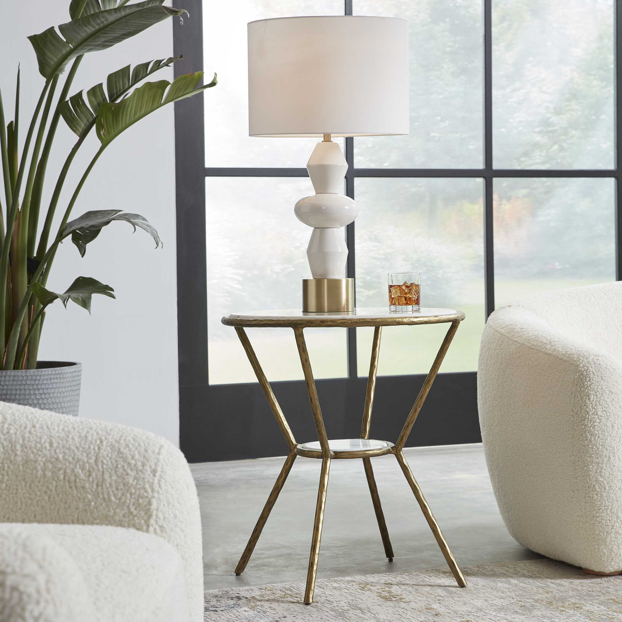 Refuge Round White Side Table - Image 2