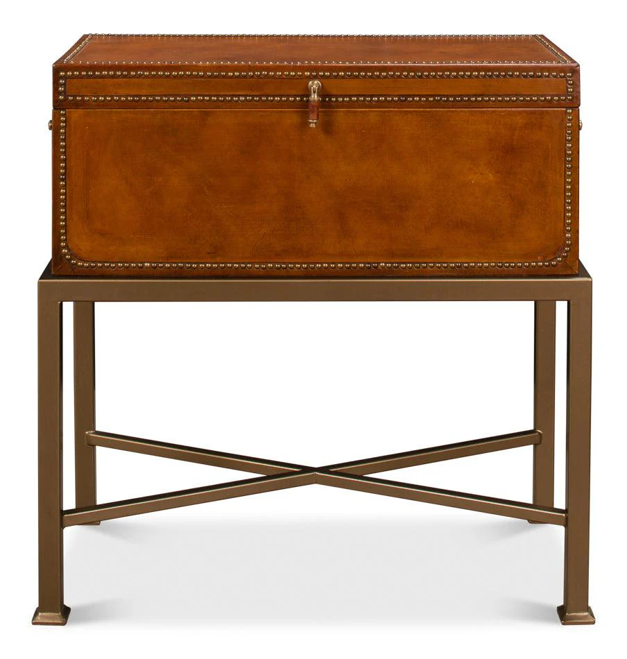 Remington Leather Box On Stand - Image 2
