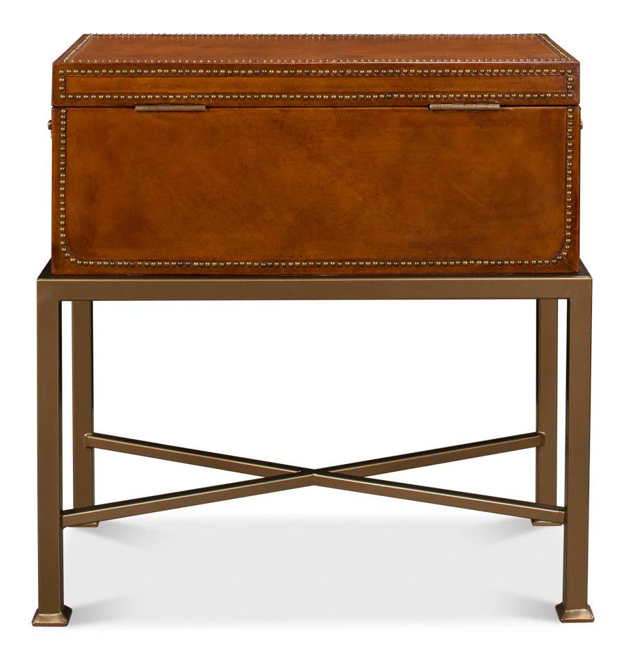 Remington Leather Box On Stand - Image 4
