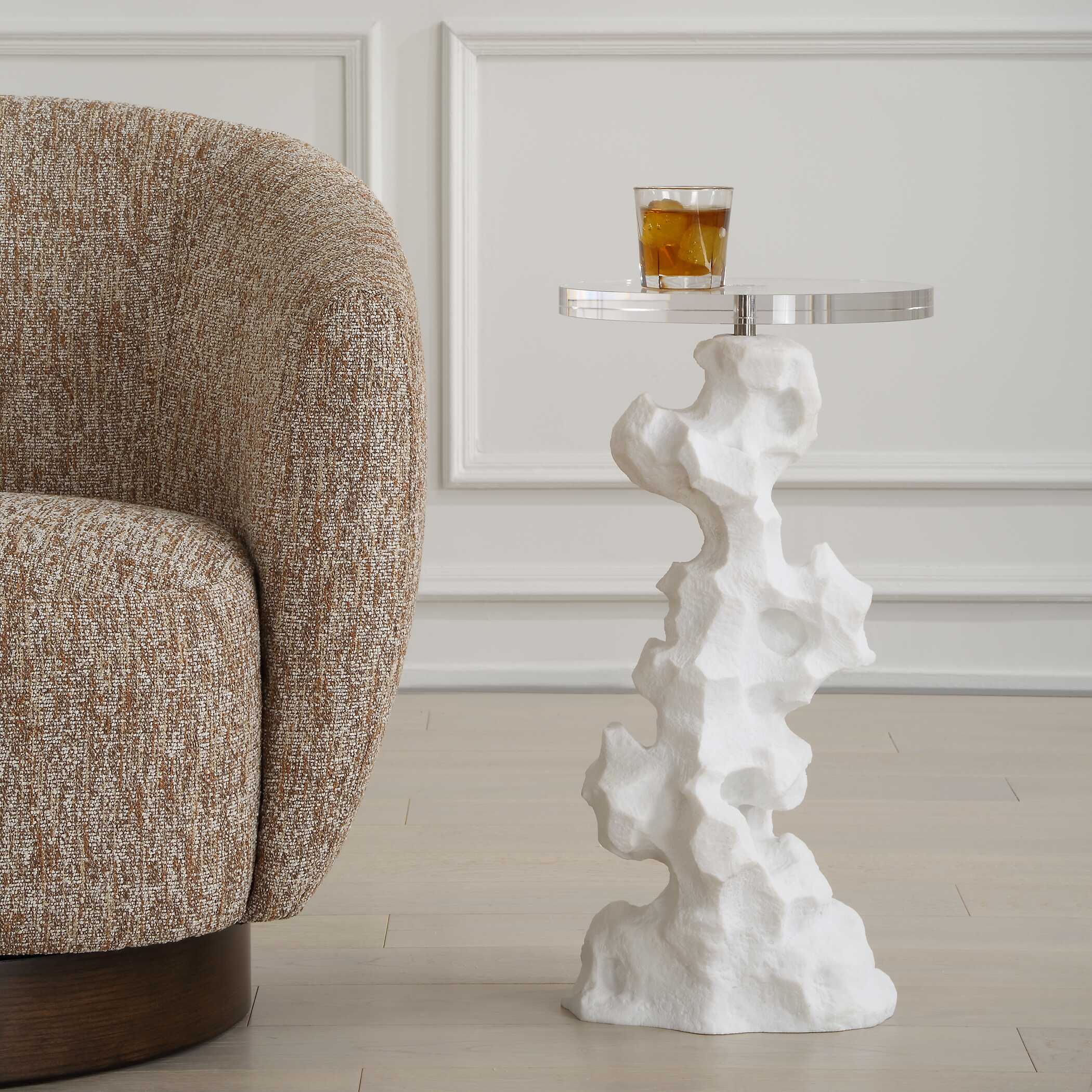 Remnant White Stone Drink Table - Image 2