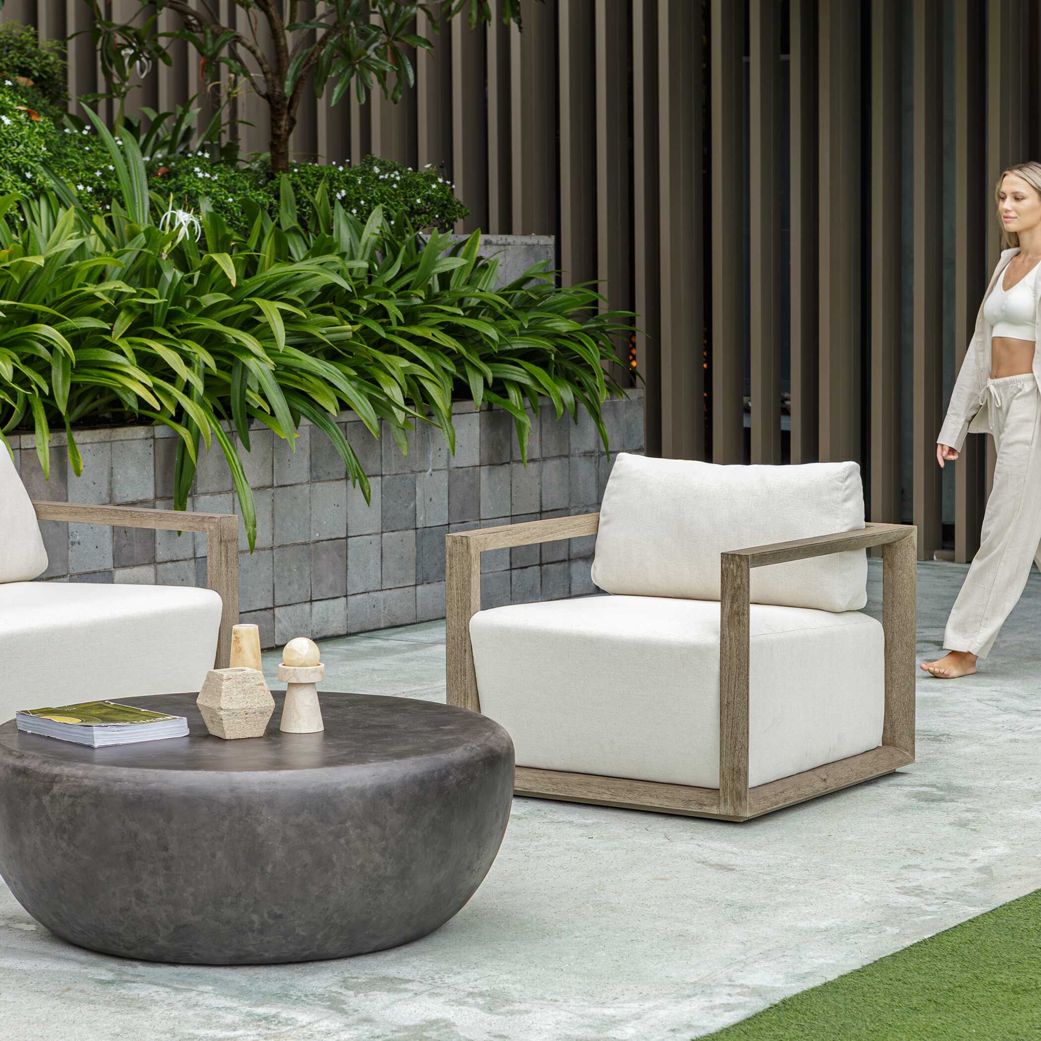 Remsen Outdoor Gray Lounge Chair - Image 3