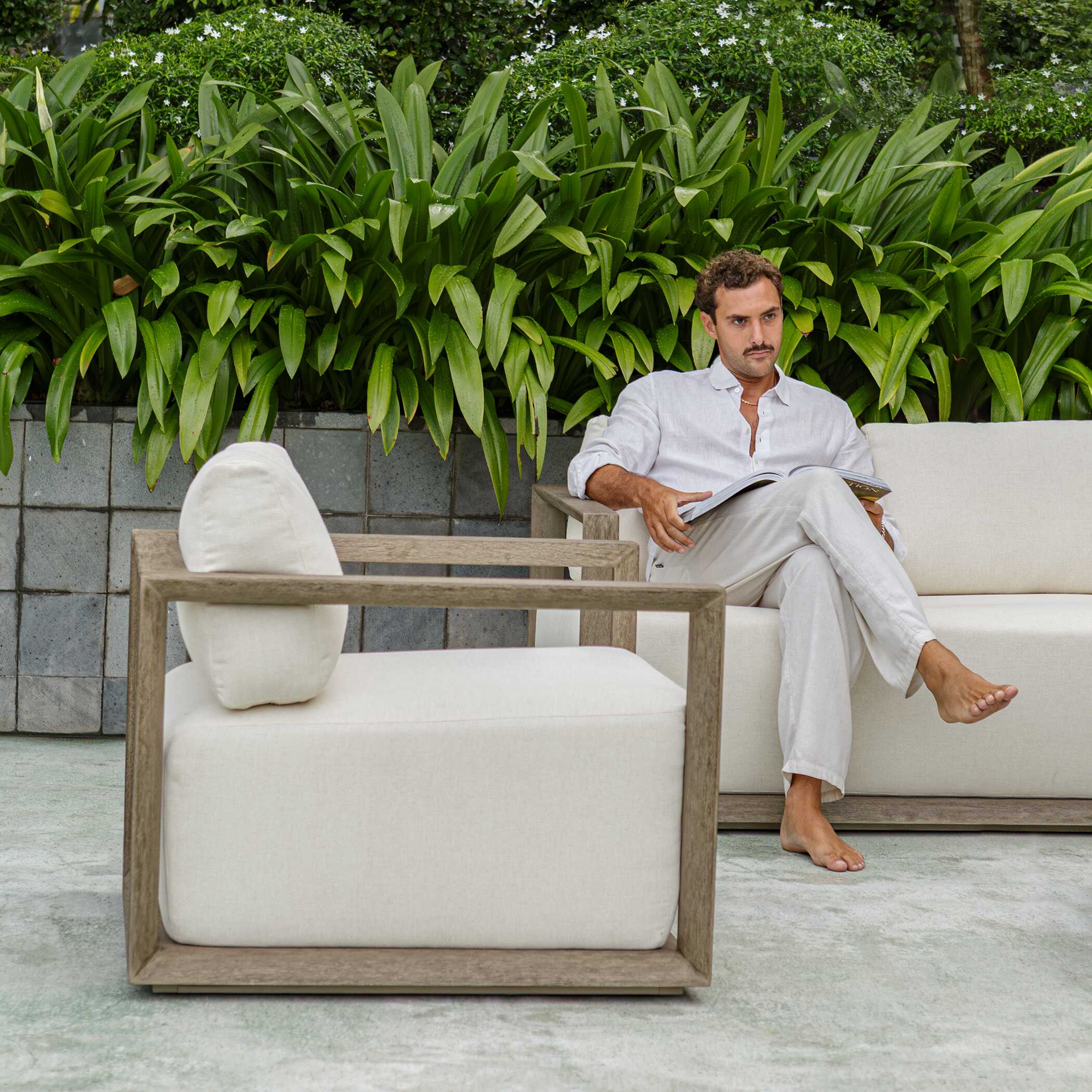 Remsen Outdoor Gray Lounge Chair - Image 5