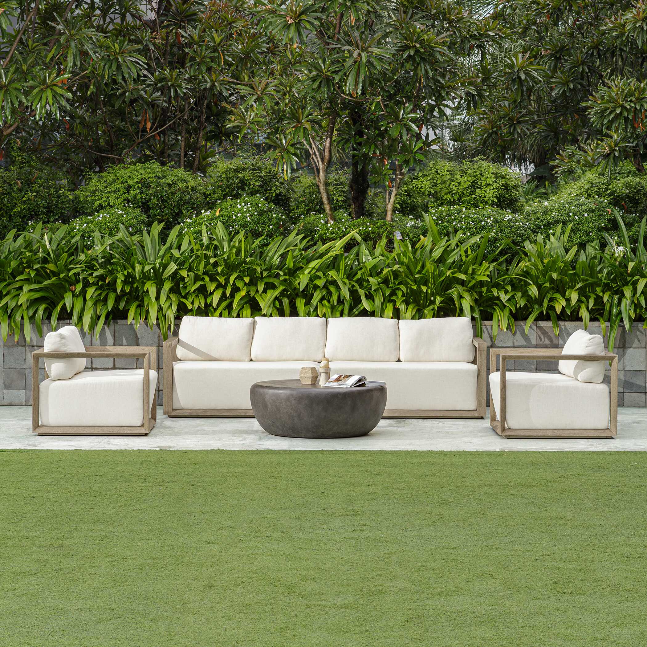 Remsen Outdoor Gray Lounge Chair - Image 7