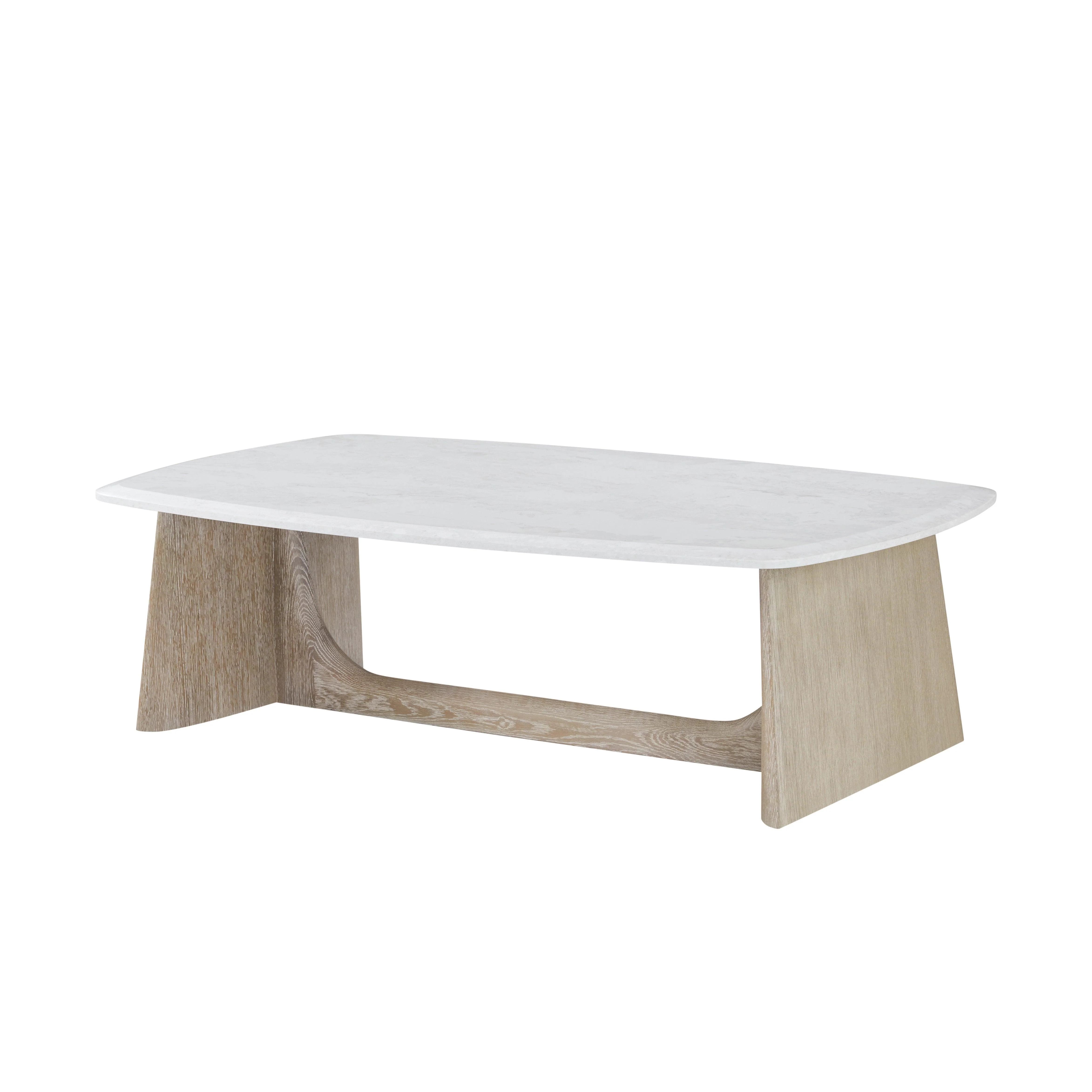 Repose Wooden Coffee Table Marble Top