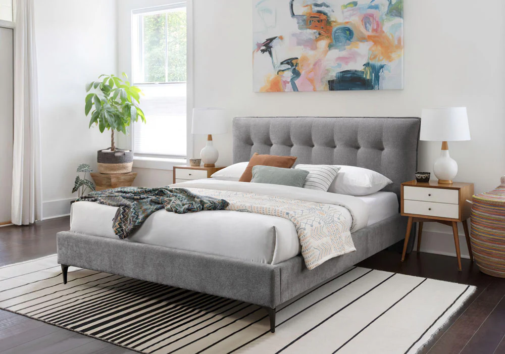 Rexsie Tufted Headboard King Bed - Image 5