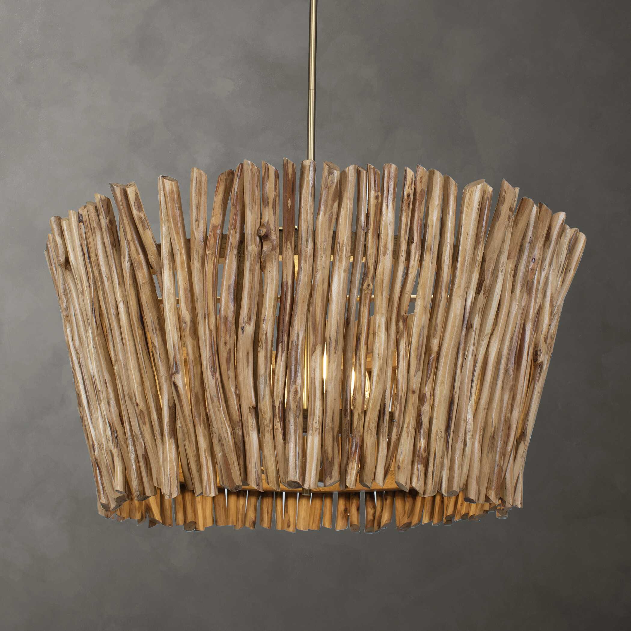 Rhea 4 Light Wood Branch Chandelier - Image 2