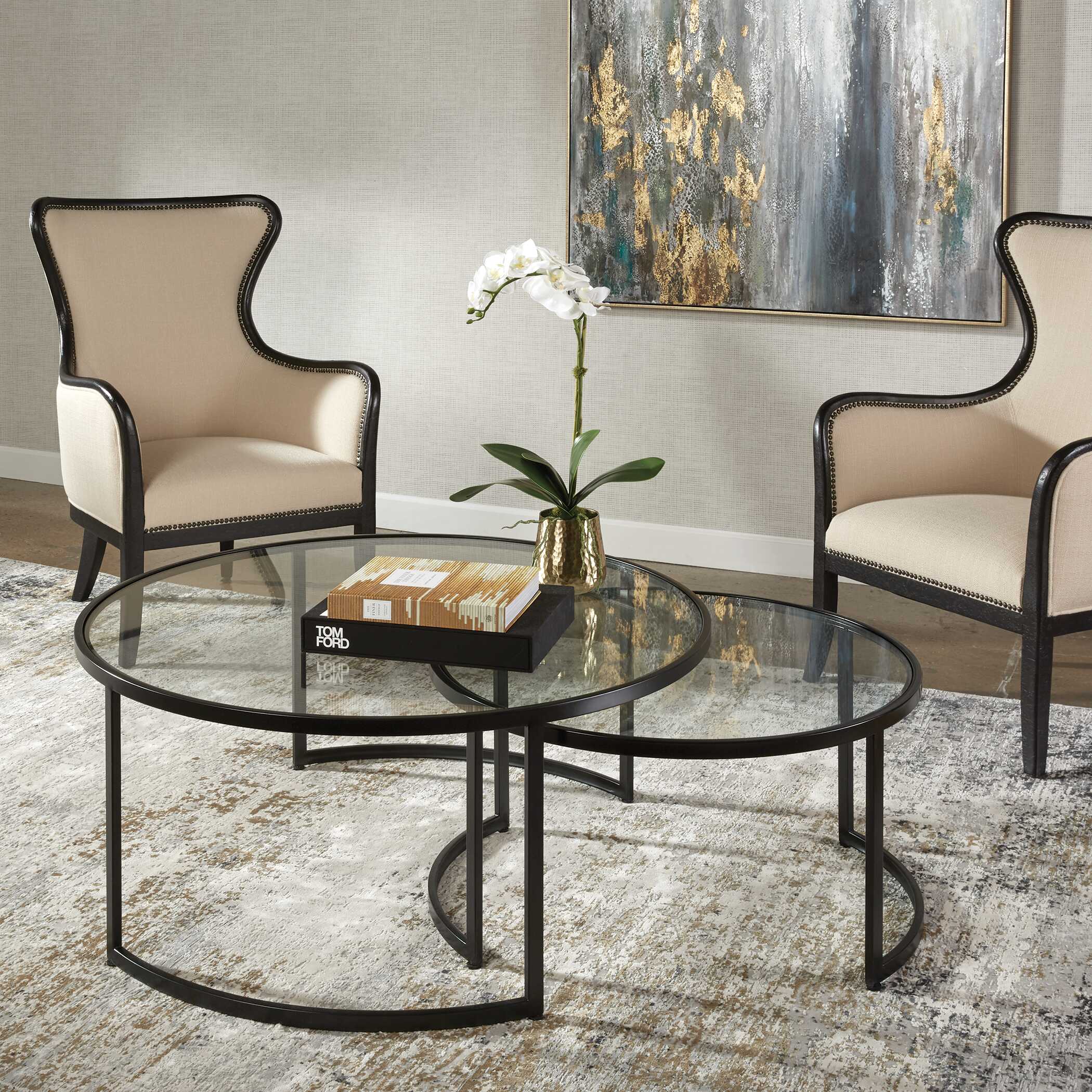 Rhea Black Nesting Coffee Tables - Set of 2 - Image 3
