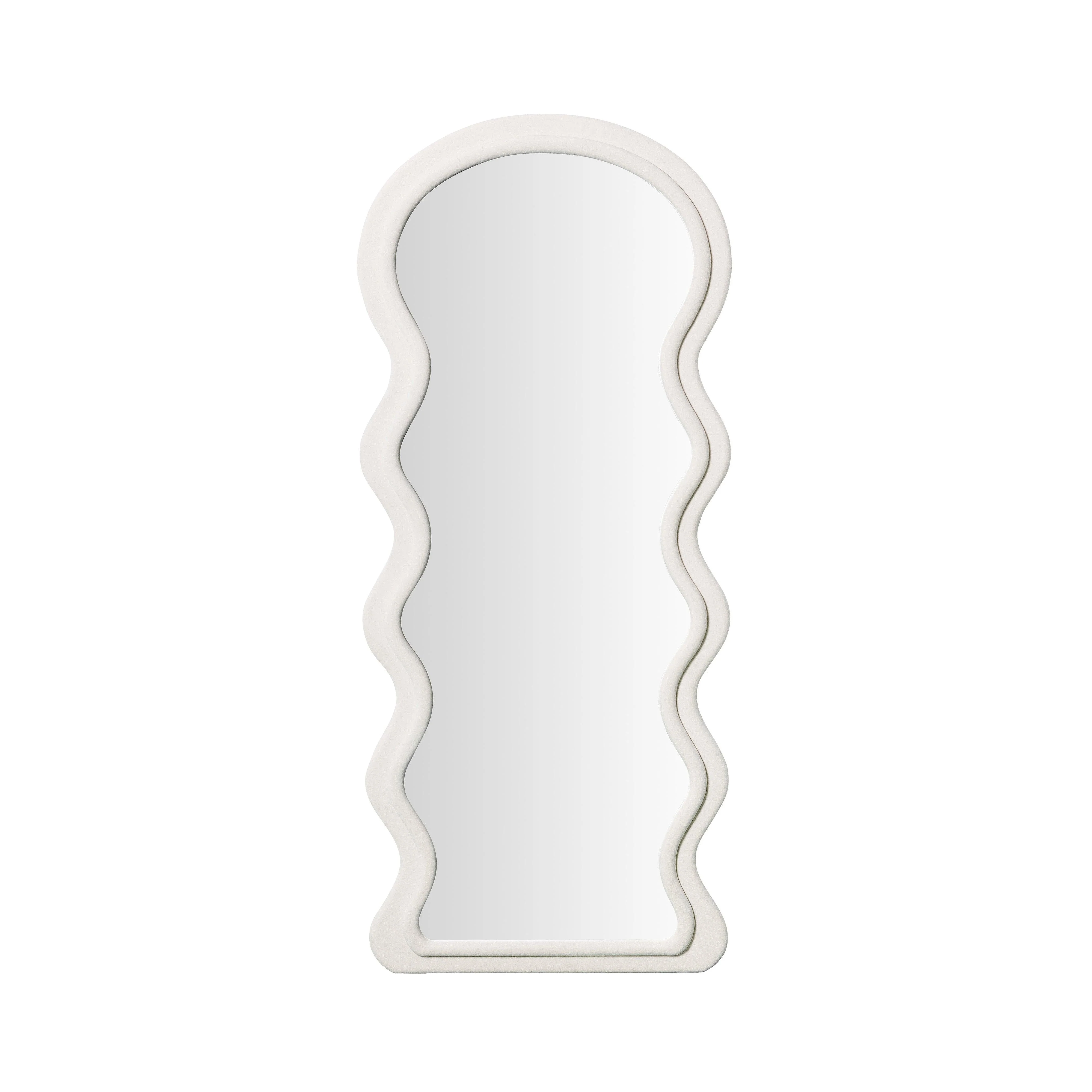 Rhodes Cream Velvet 70" Floor Mirror