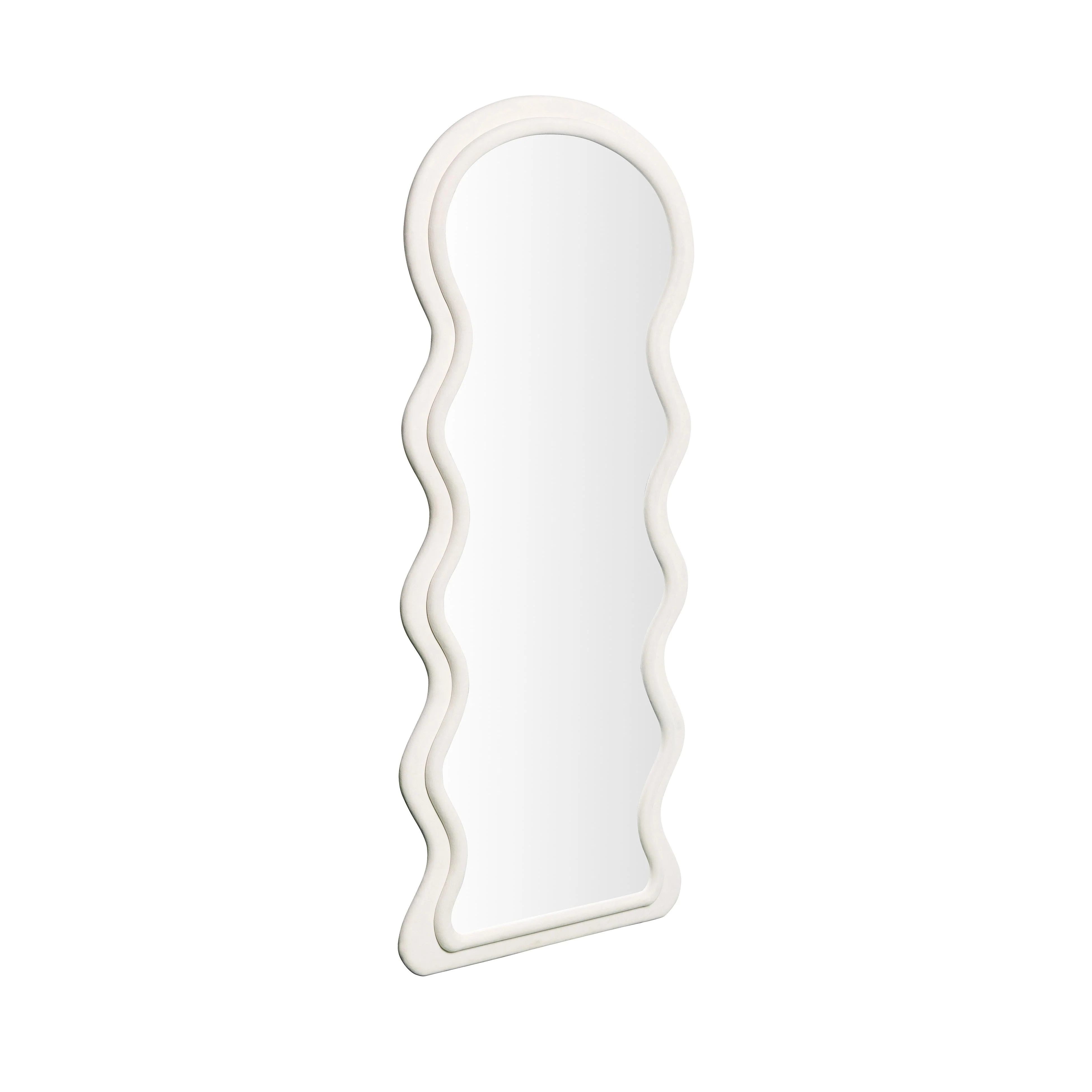 Rhodes Cream Velvet 70" Floor Mirror - Image 3