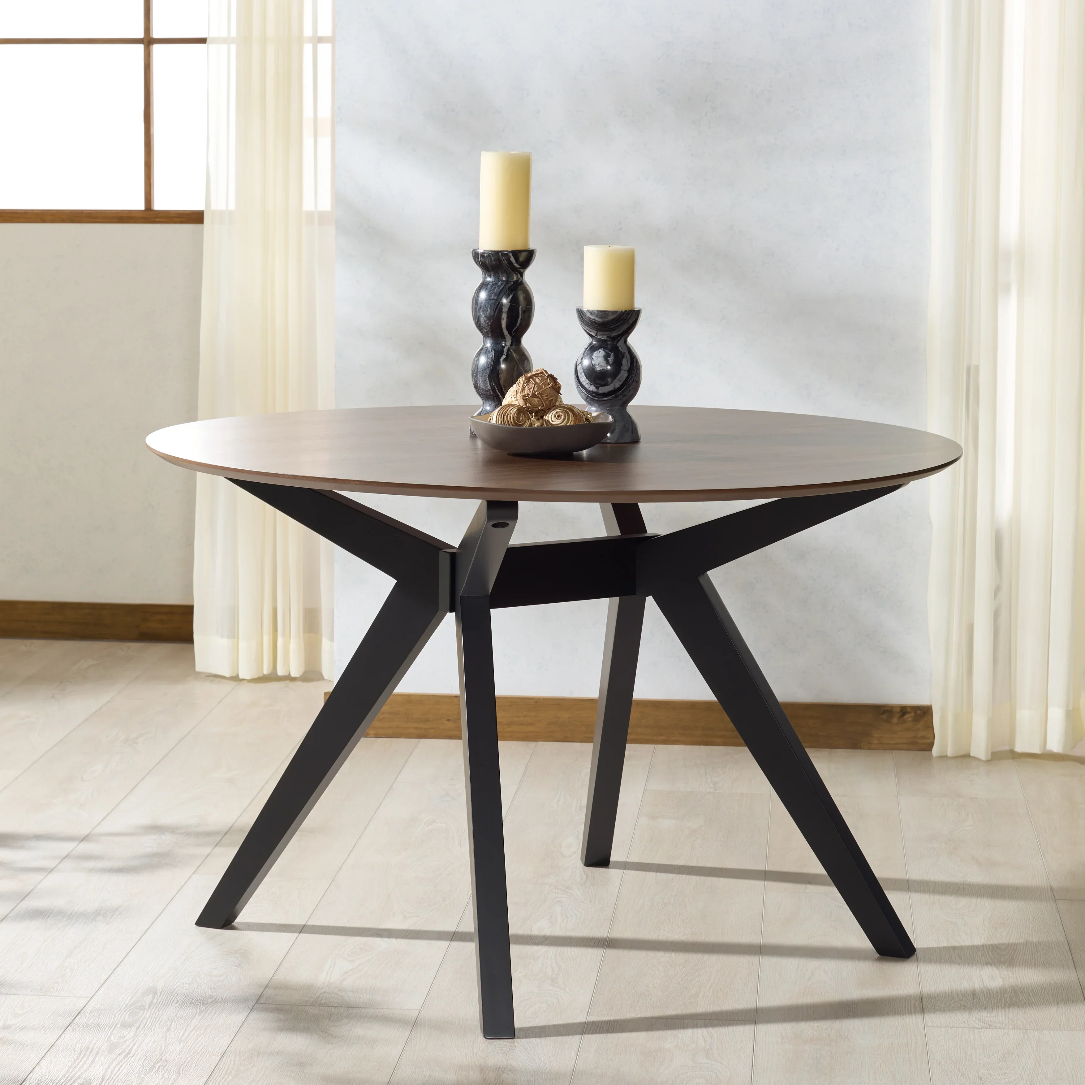 Rhonda Round Wood Dining Table - Image 3