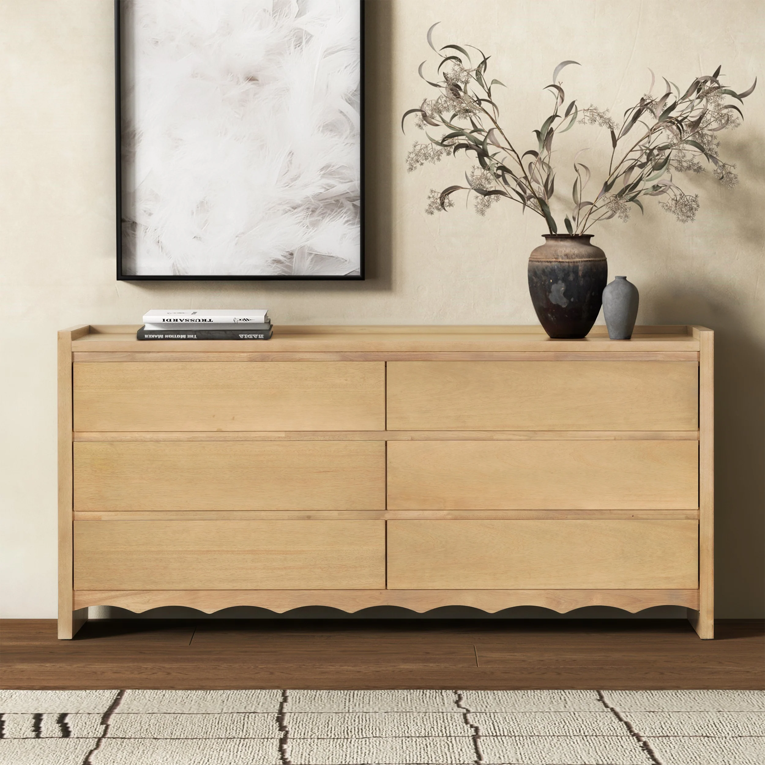 Rhylee 6 Drawer Wood Dresser - Image 3