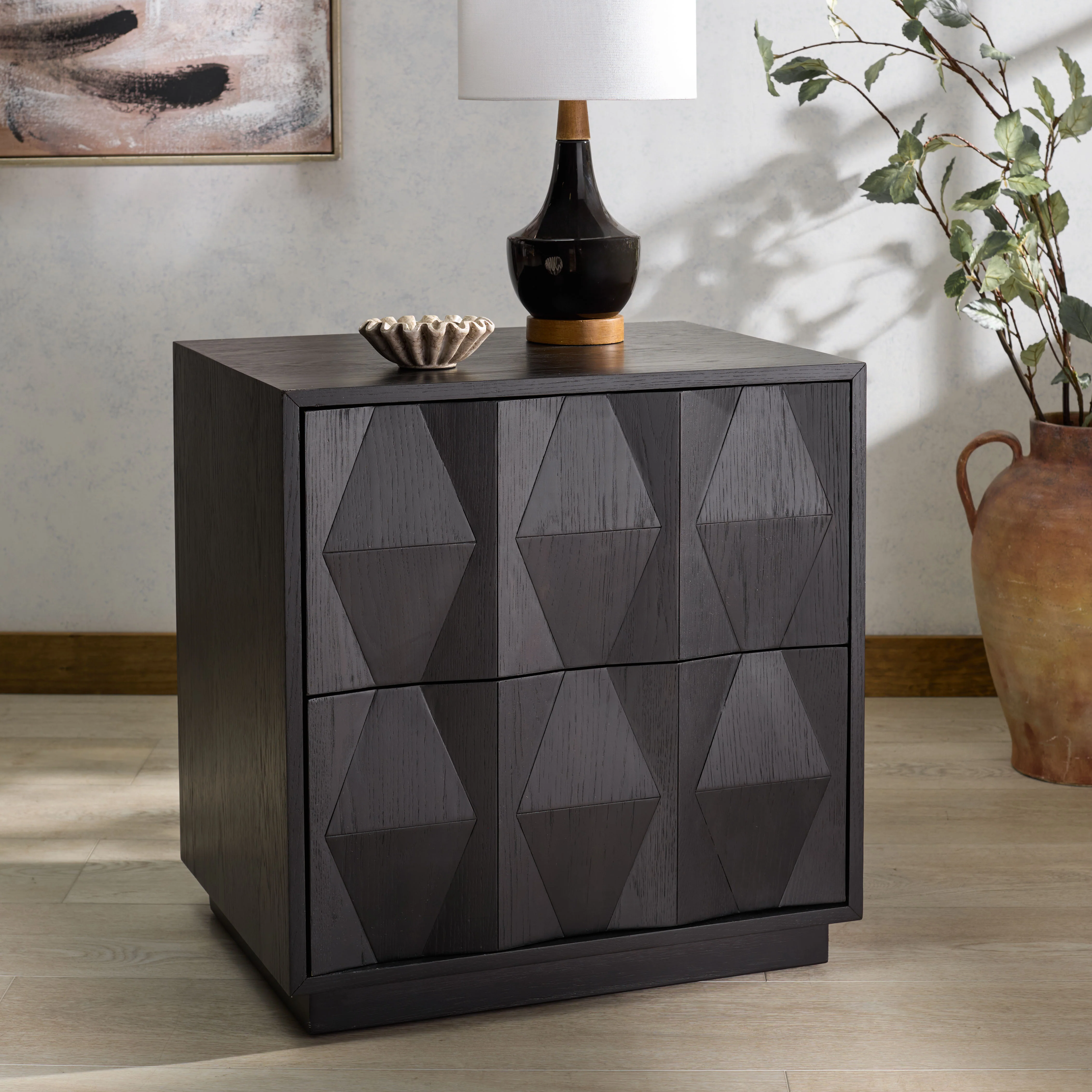 Riabelle Wood 2 Drawer Nightstand - Image 3