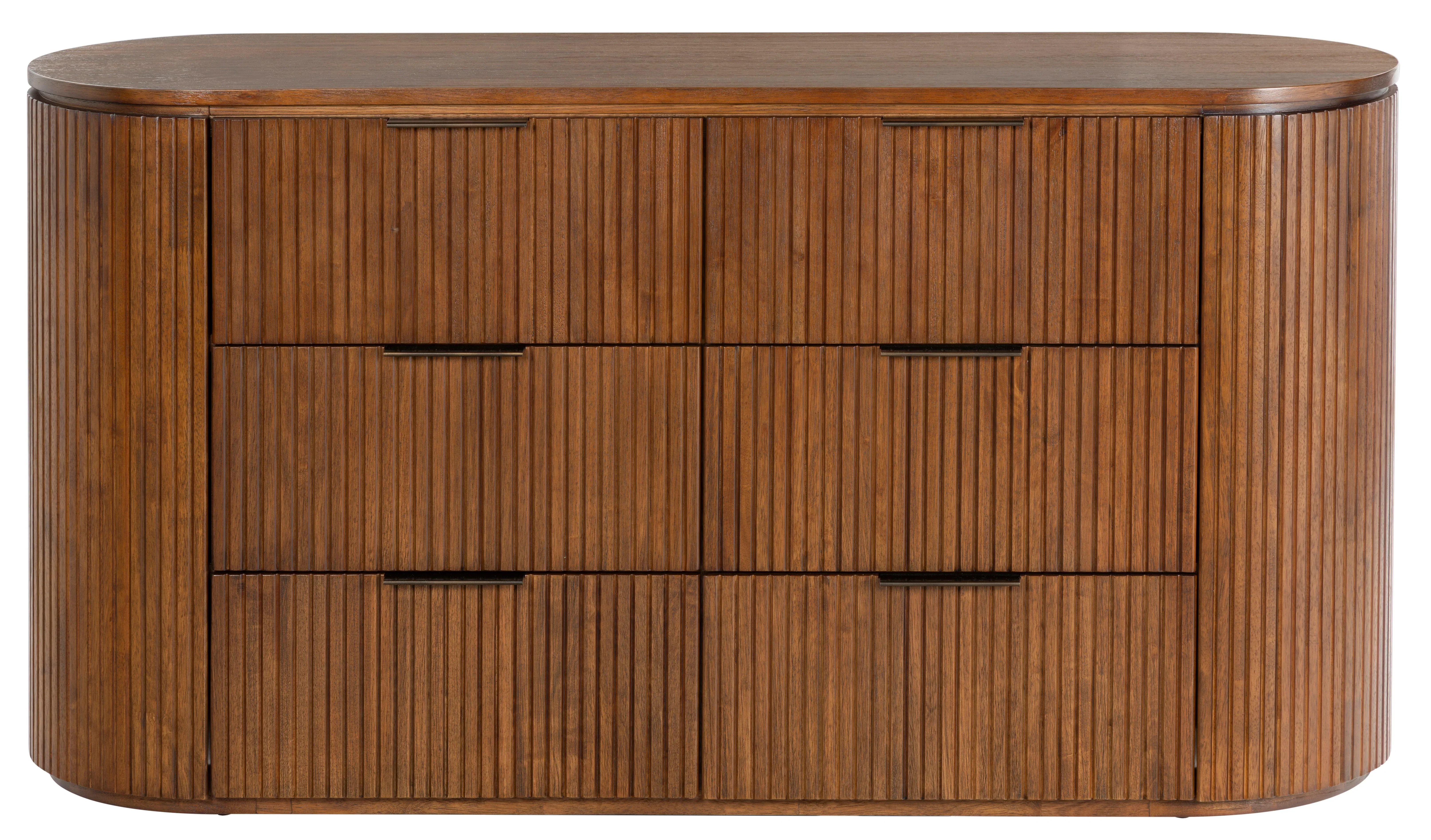 Rikki Fluted 6 Drawer Wood Dresser - Image 11