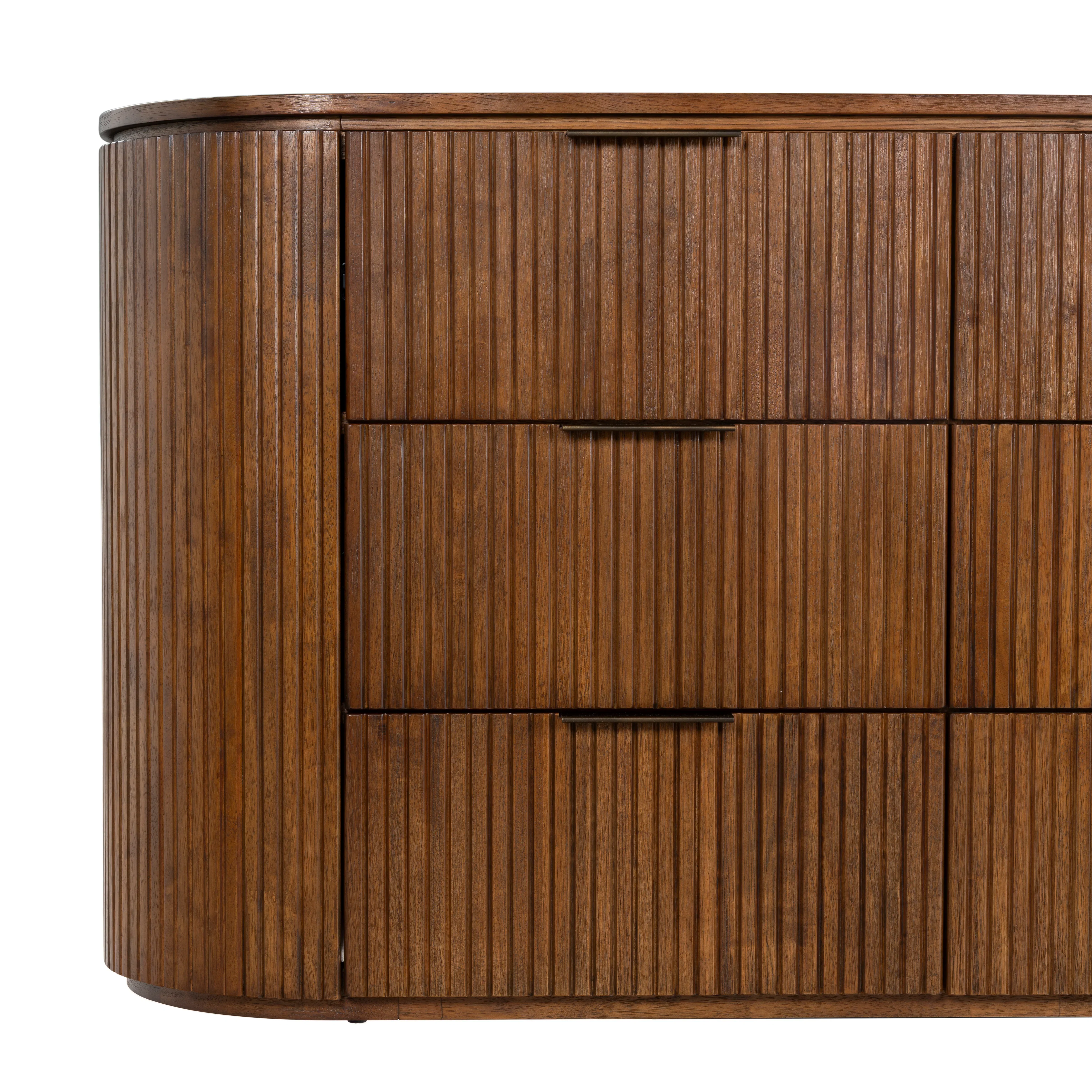 Rikki Fluted 6 Drawer Wood Dresser - Image 14