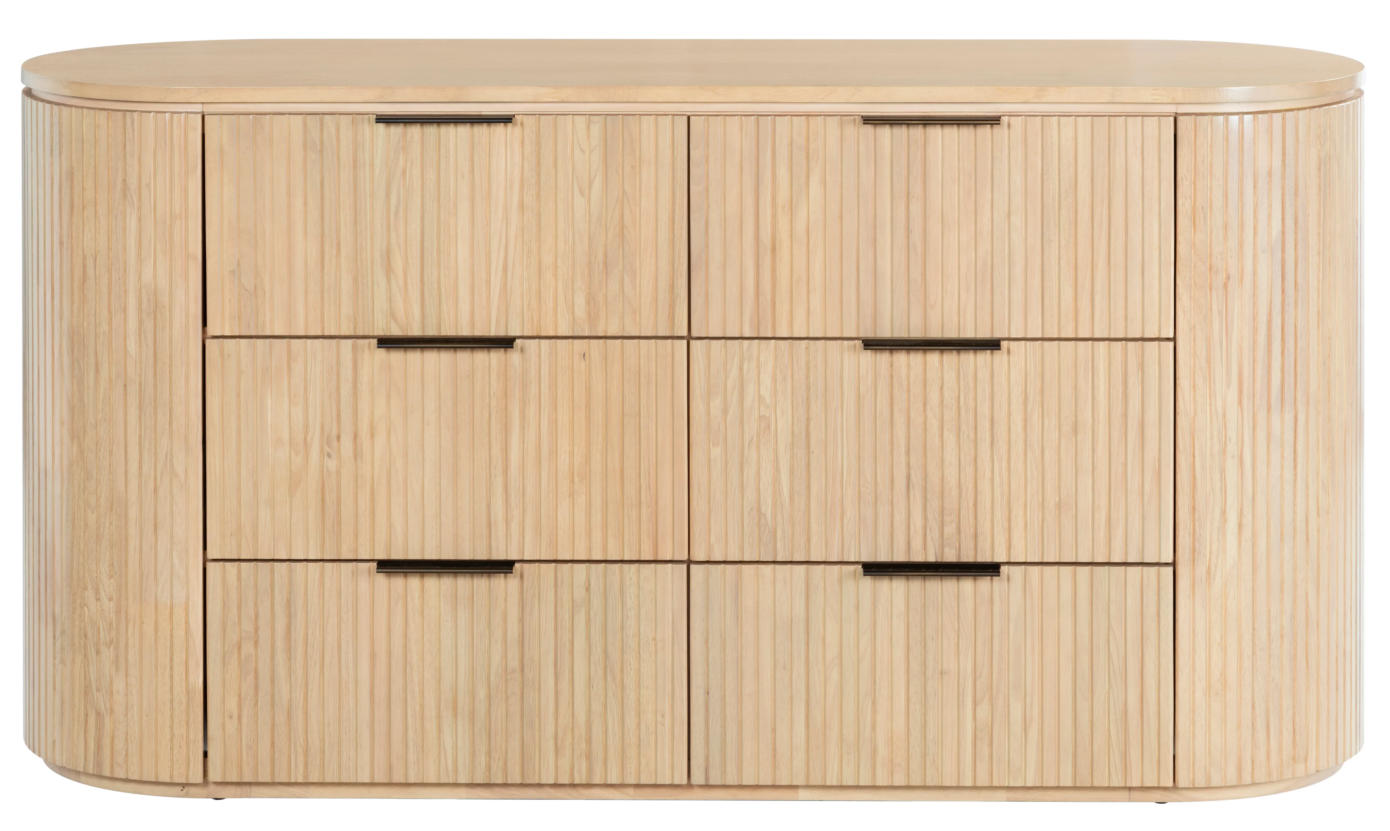 Rikki Fluted 6 Drawer Wood Dresser - Image 17