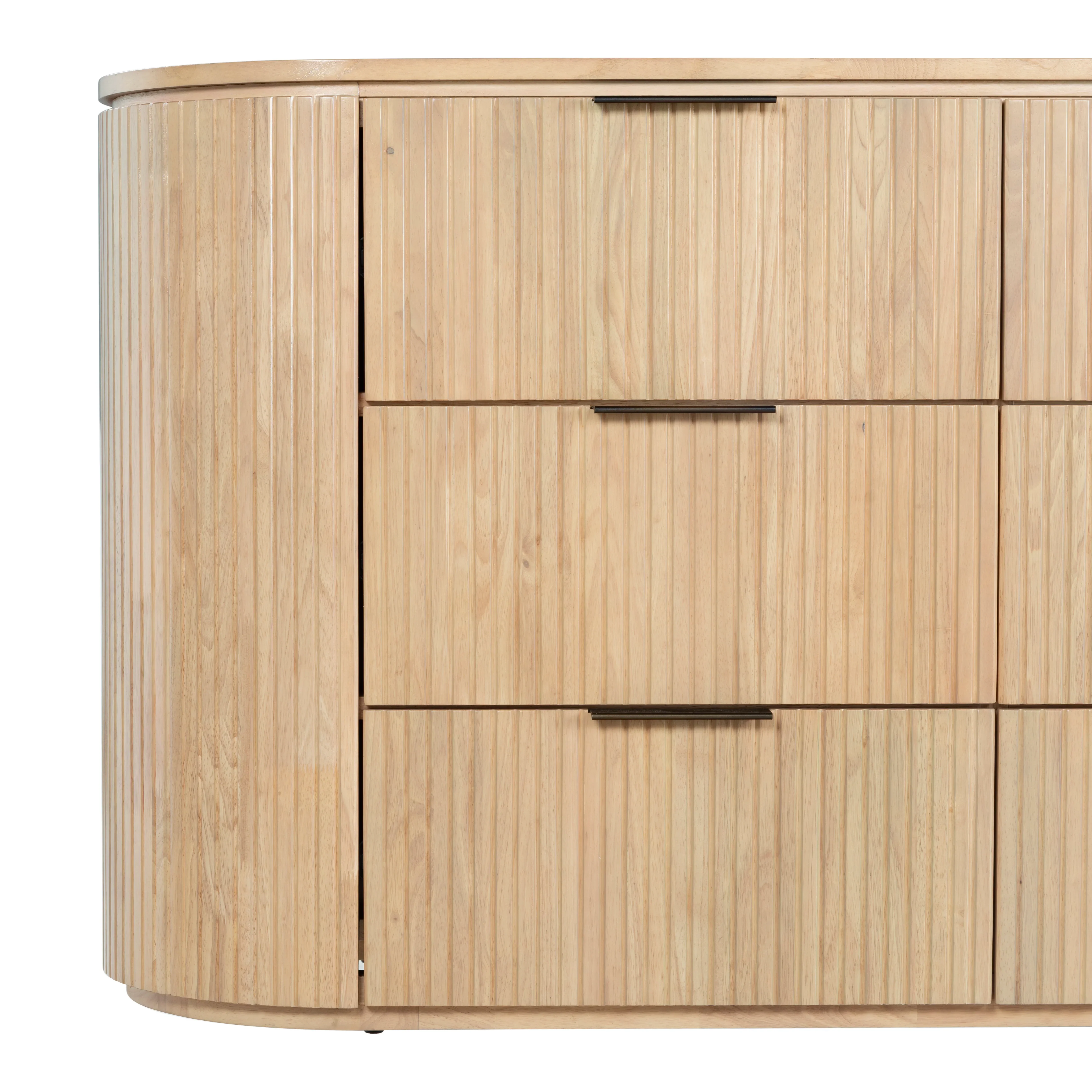 Rikki Fluted 6 Drawer Wood Dresser - Image 21