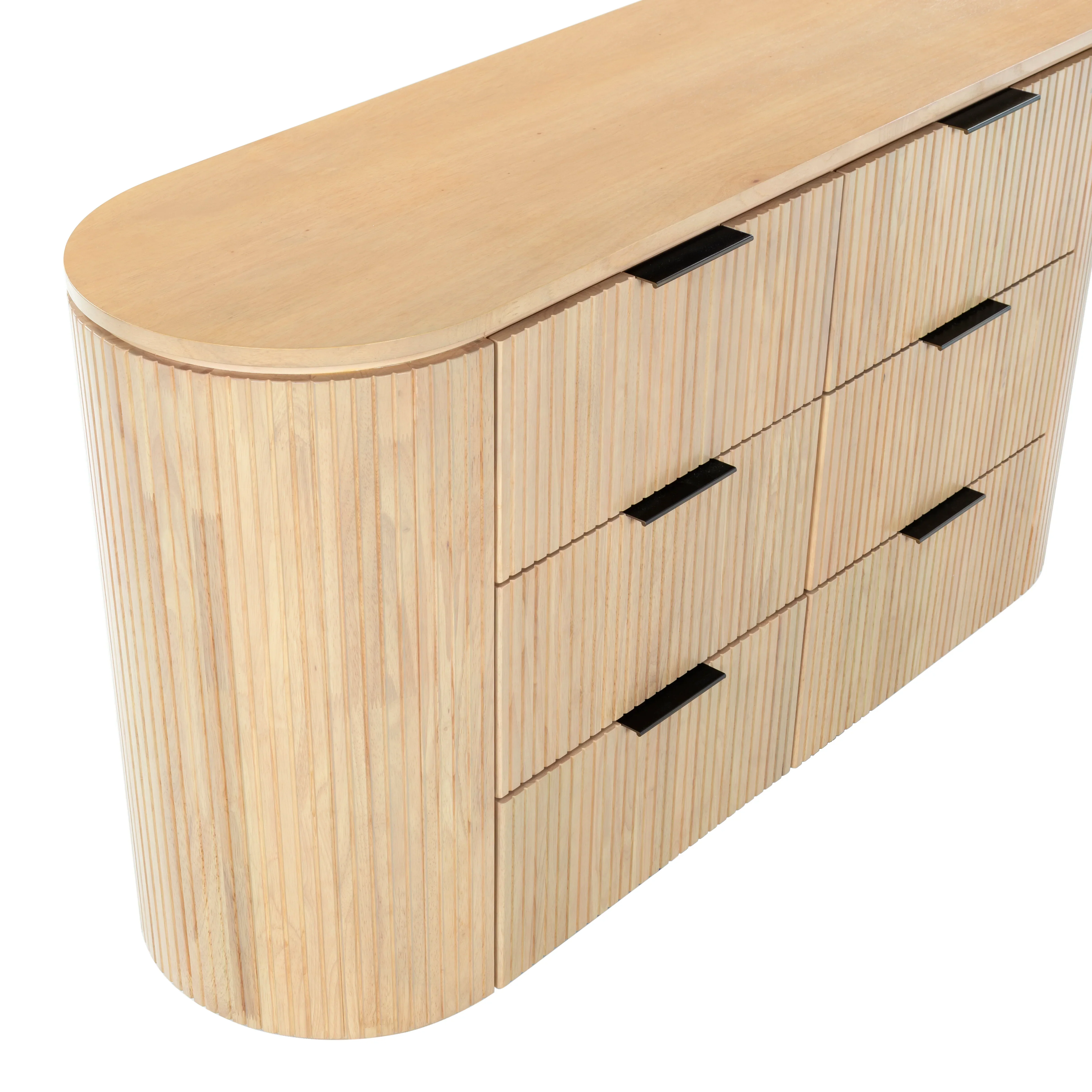 Rikki Fluted 6 Drawer Wood Dresser - Image 22
