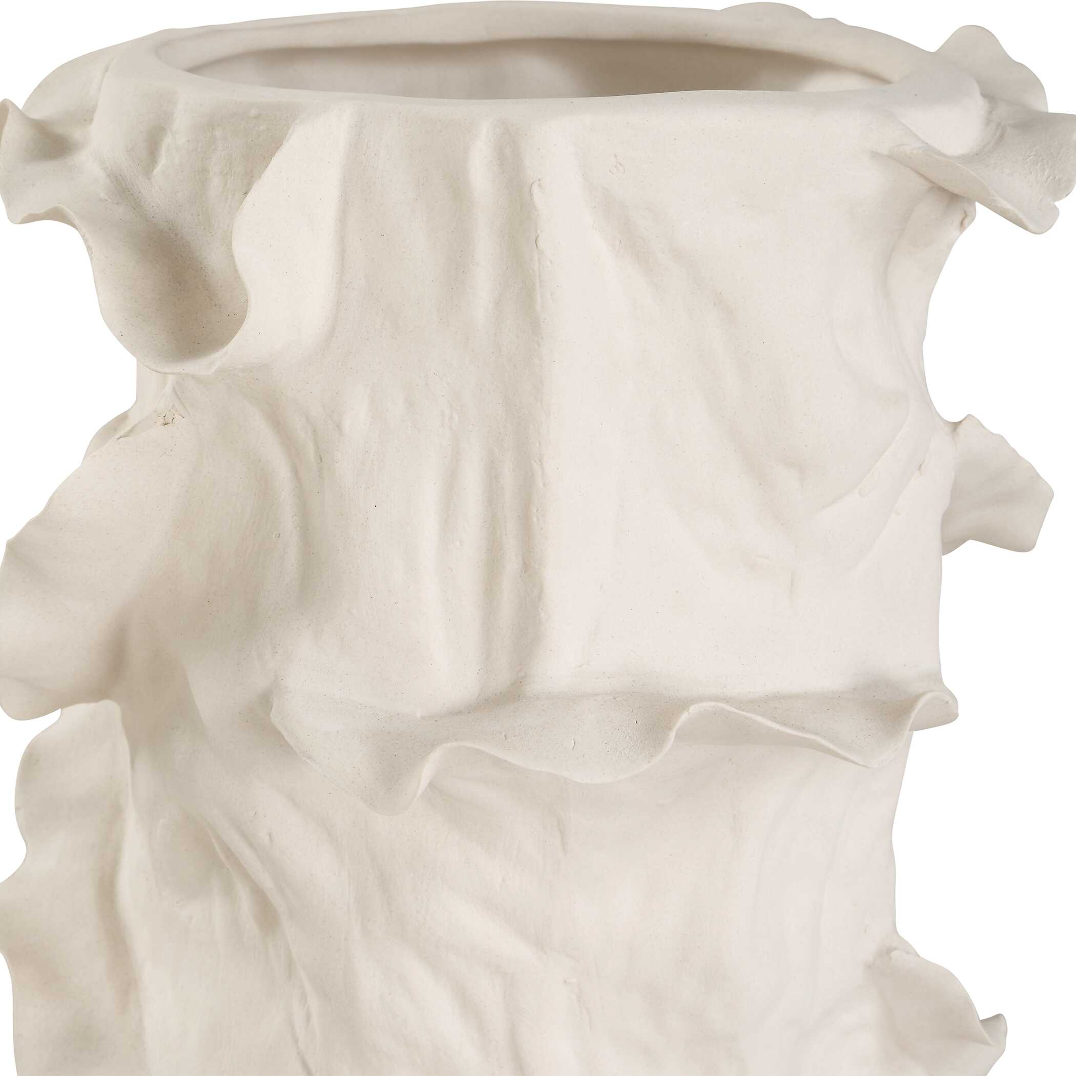Ripple Crest White Vases - Set of 2 - Image 4