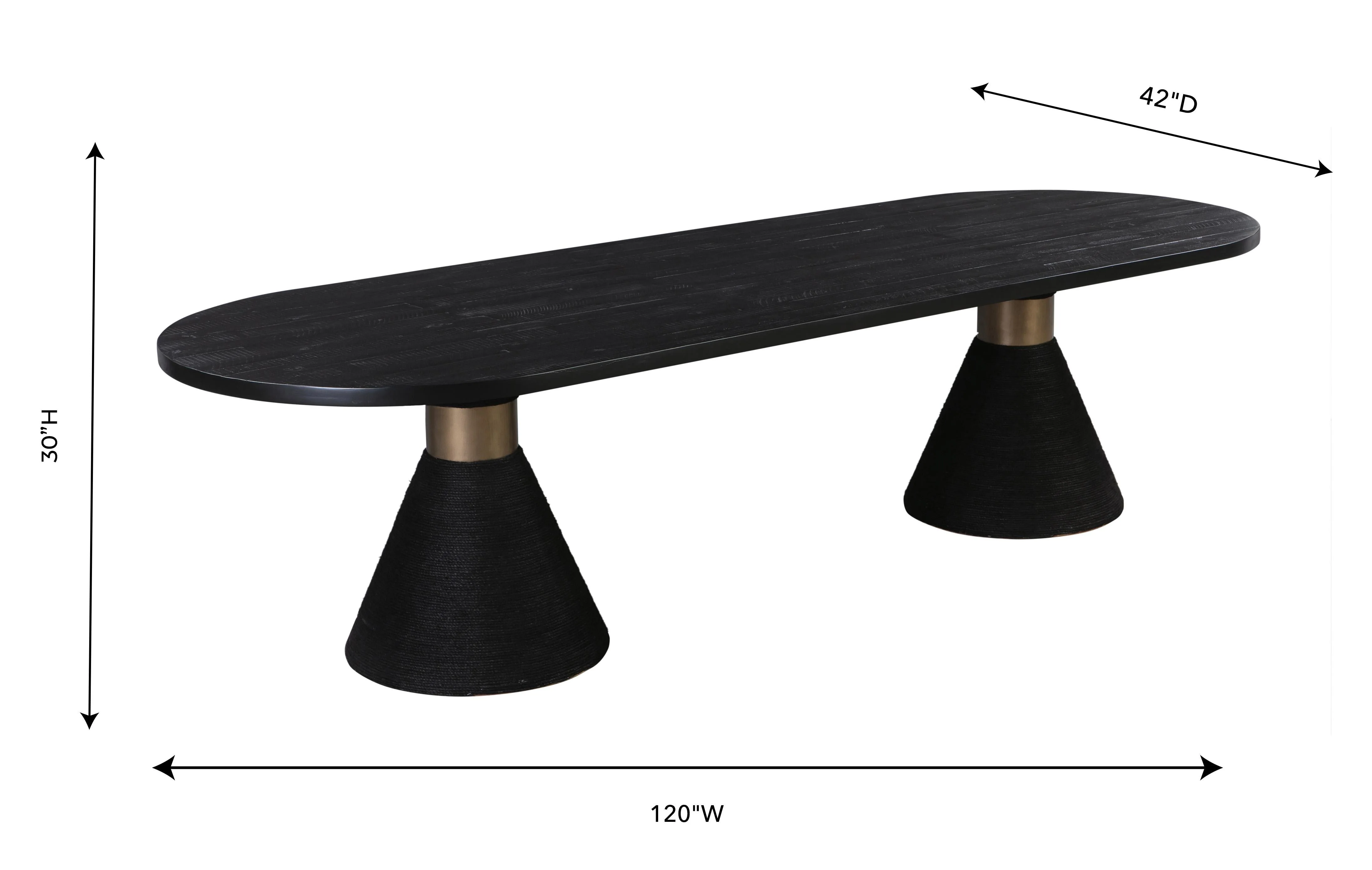 Rishi Black Rope Oval Table - Image 2