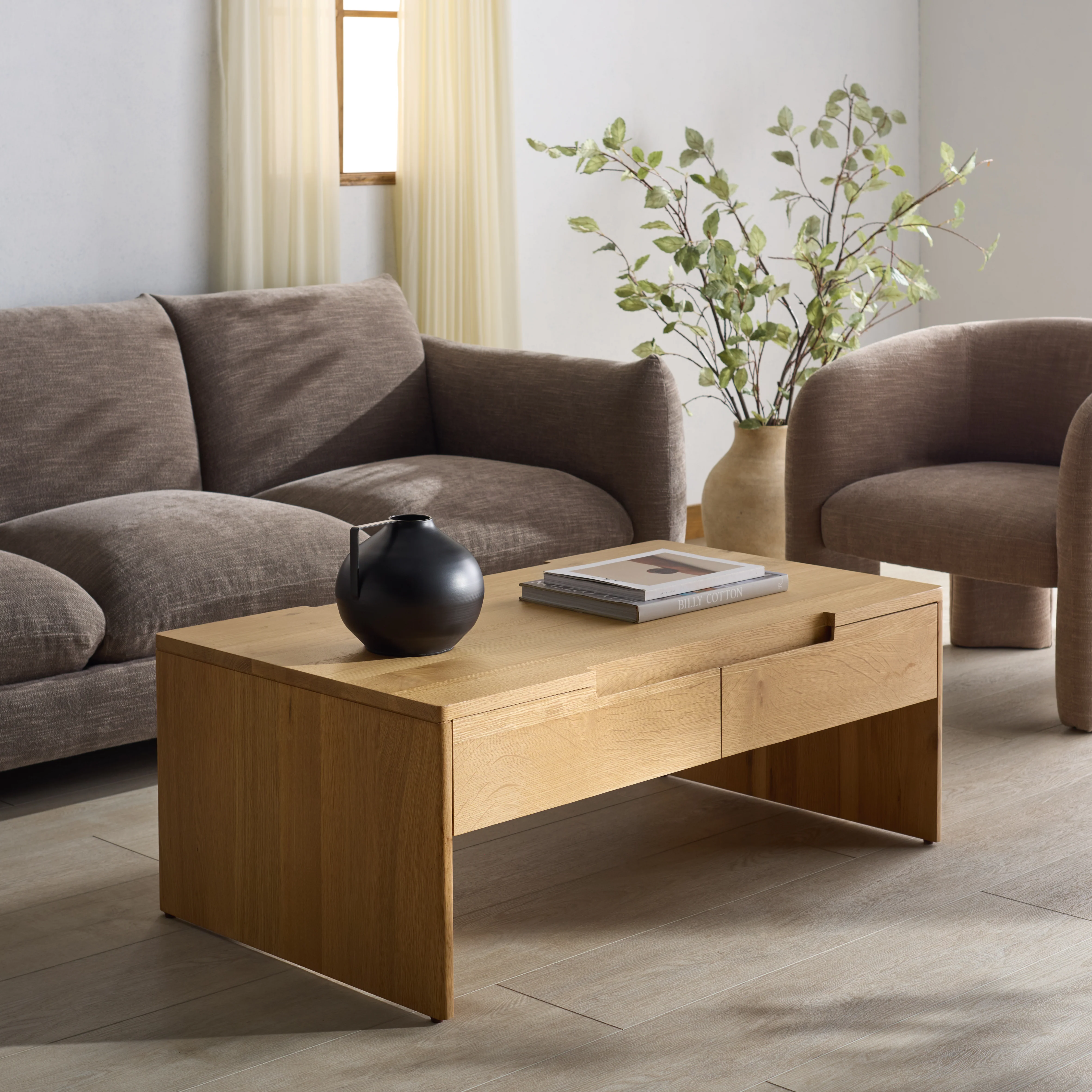 Riverside Oak Wood 4 Drawer Coffee Table - Image 2