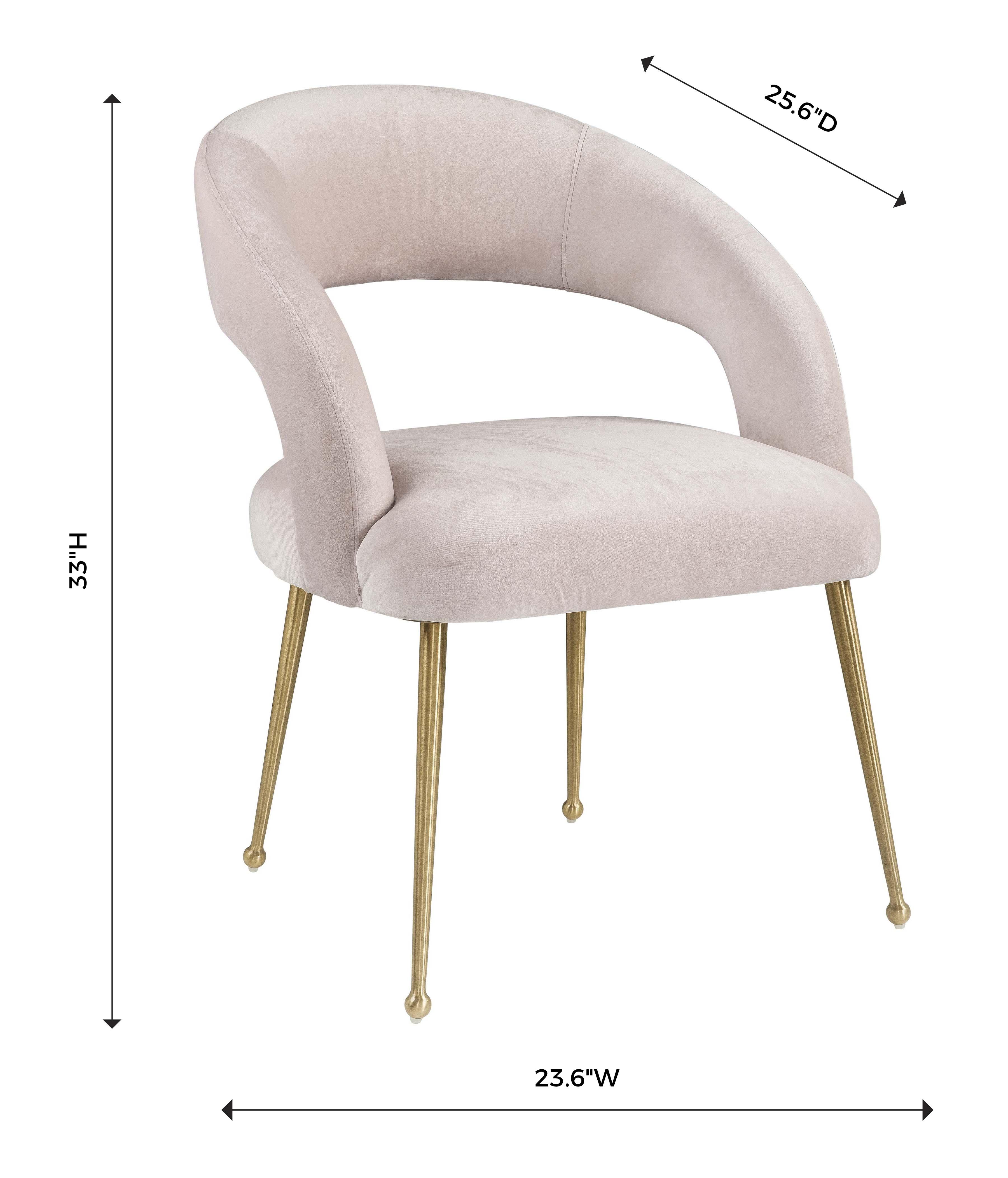 Rocco Blush Velvet Dining Chair - Set of 2 - Image 6
