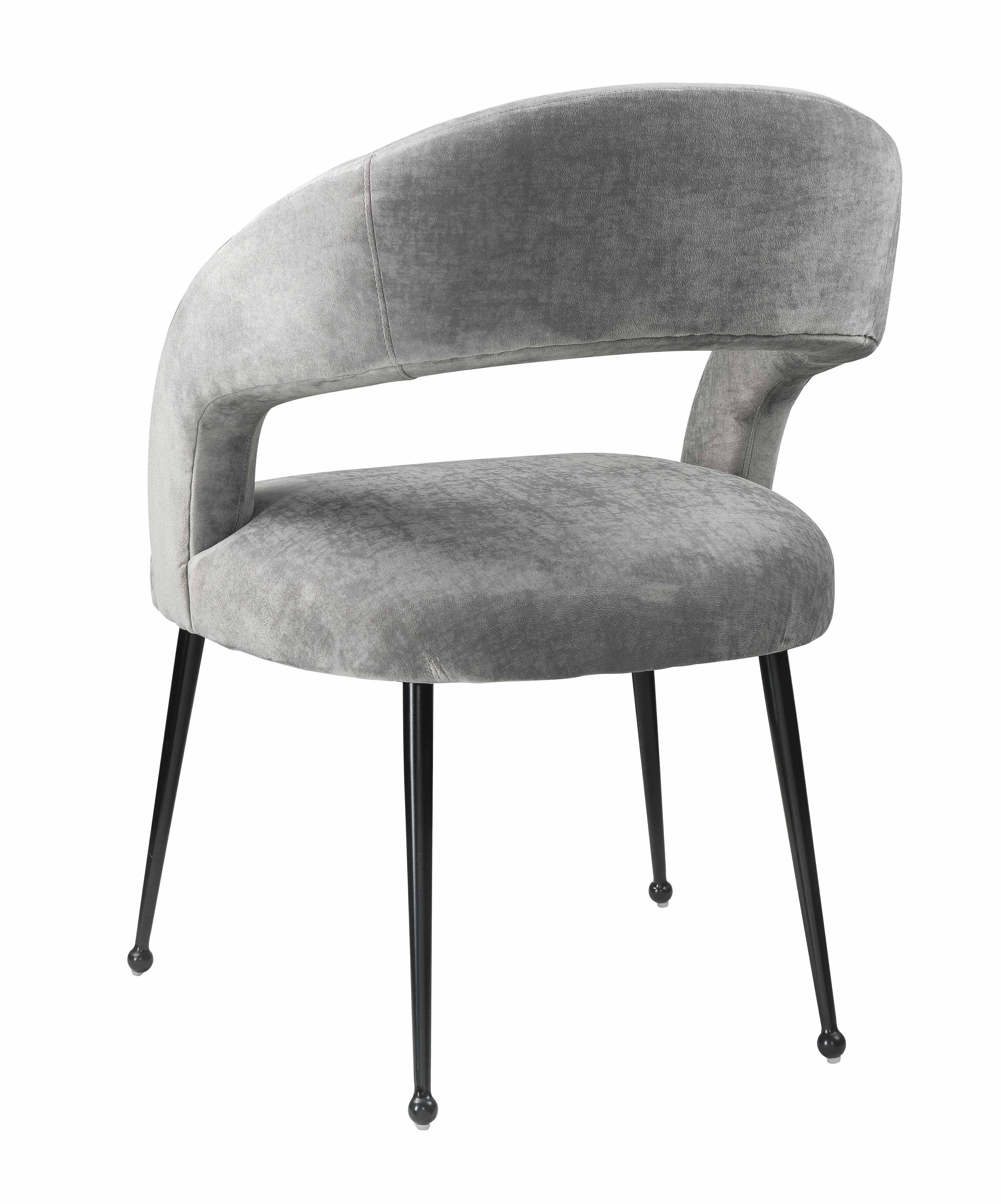 Rocco Slub Grey Dining Chair - Set of 2 - Image 4