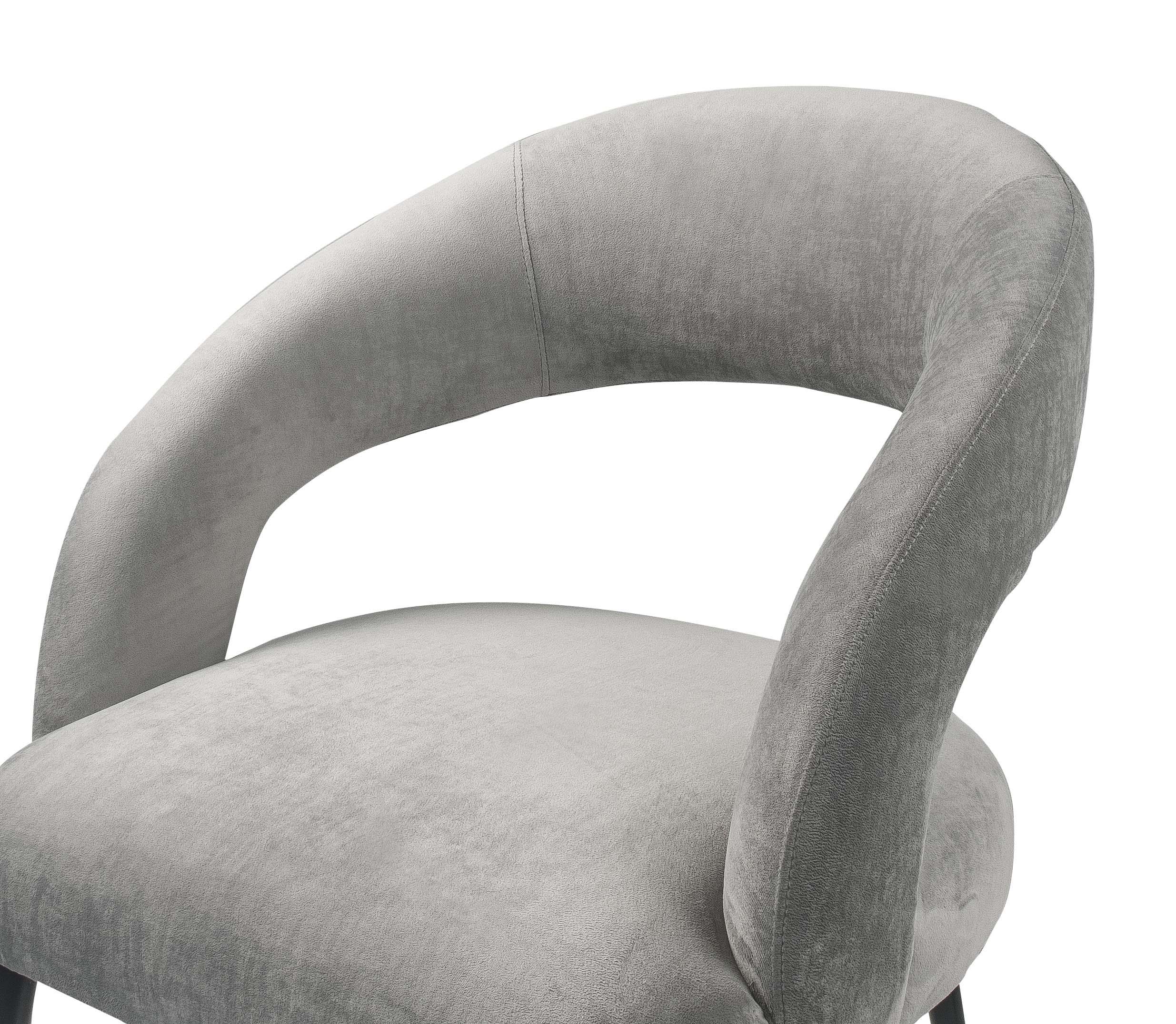Rocco Slub Grey Dining Chair - Set of 2 - Image 5