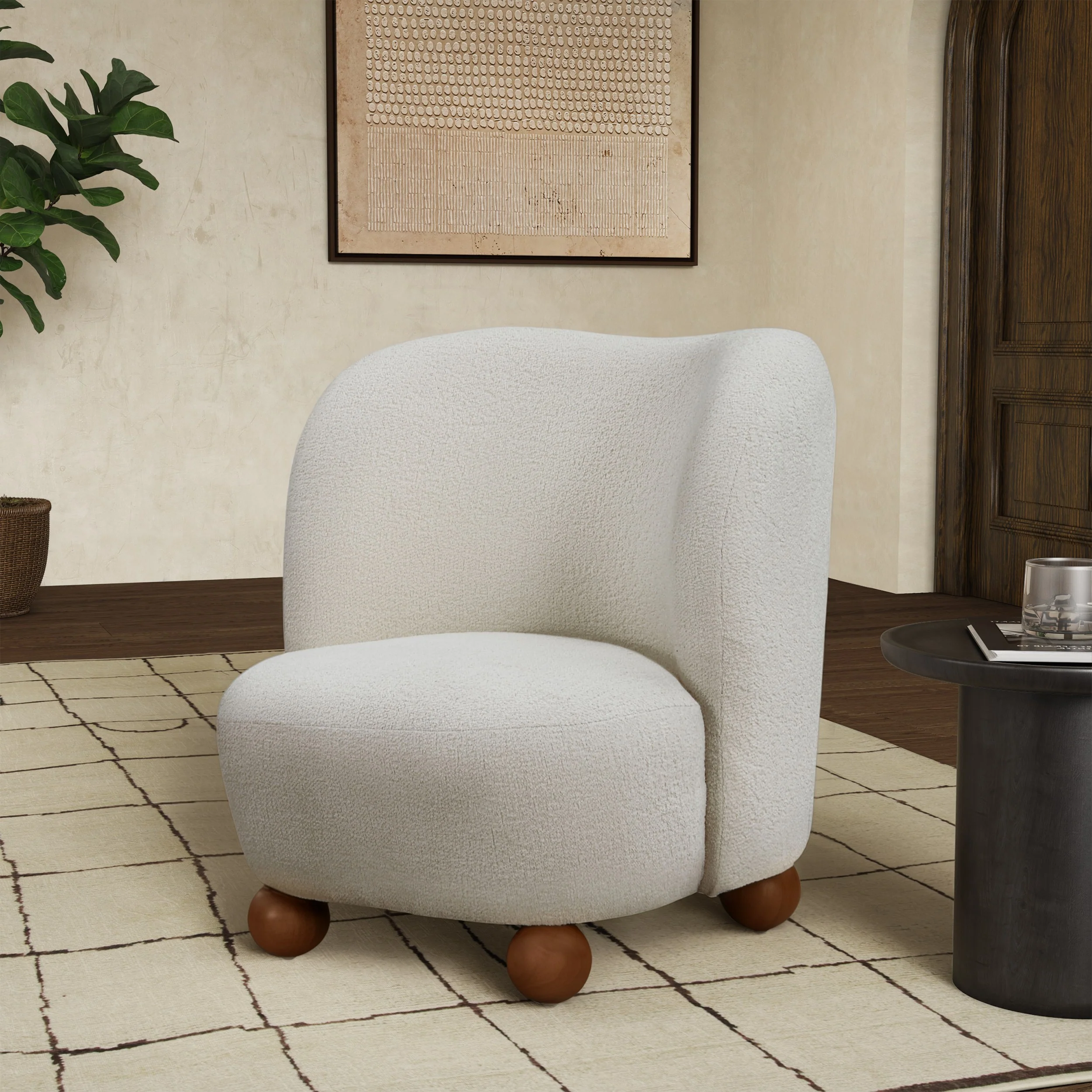 Rodolfo Boucle Accent Chair - Image 4