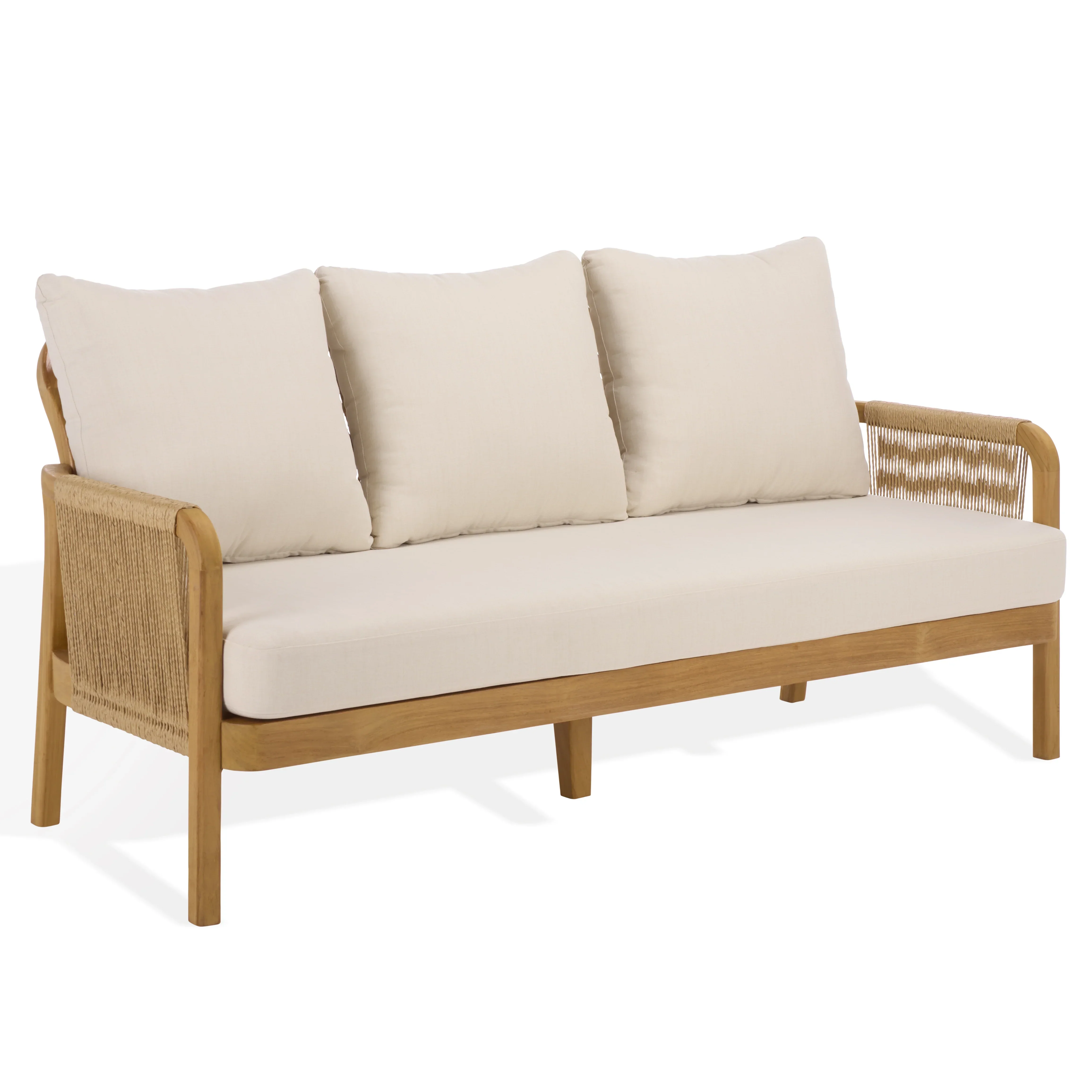 Rogers Teak And Hyacinth Patio Sofa - Image 6
