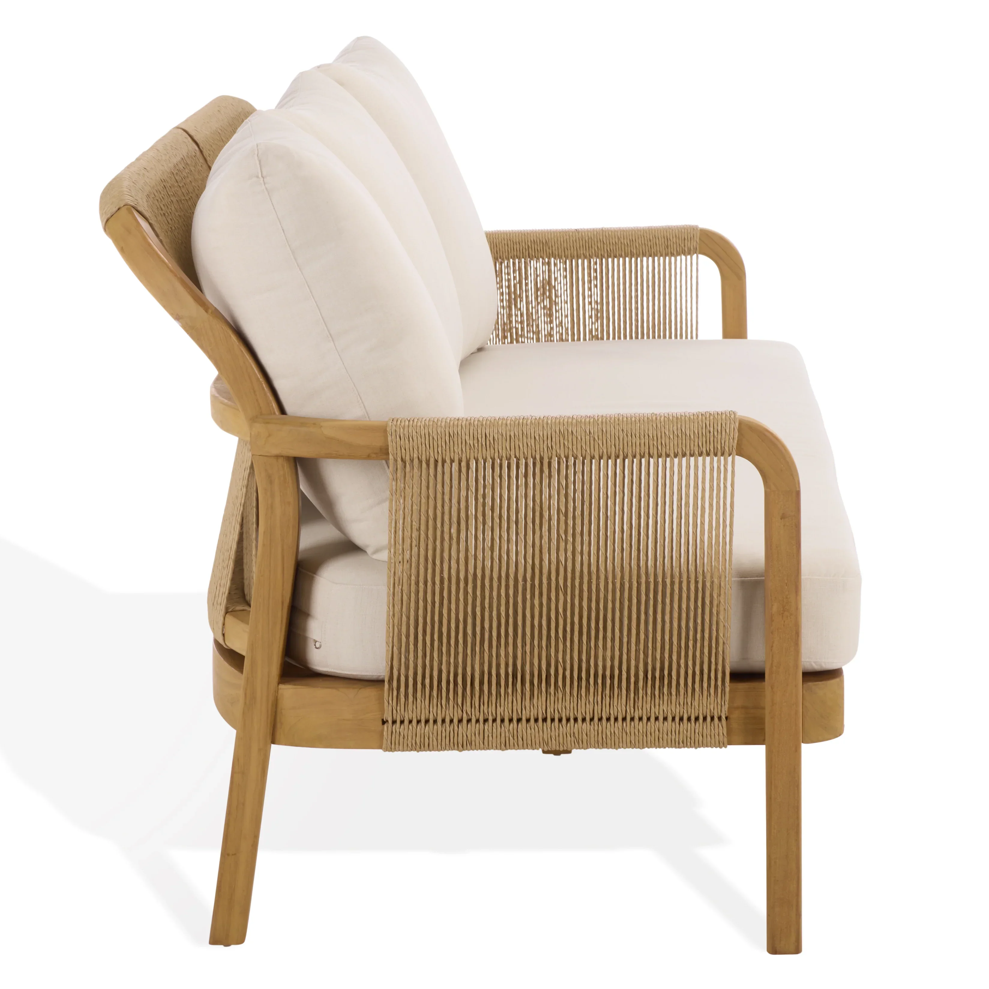 Rogers Teak And Hyacinth Patio Sofa - Image 8