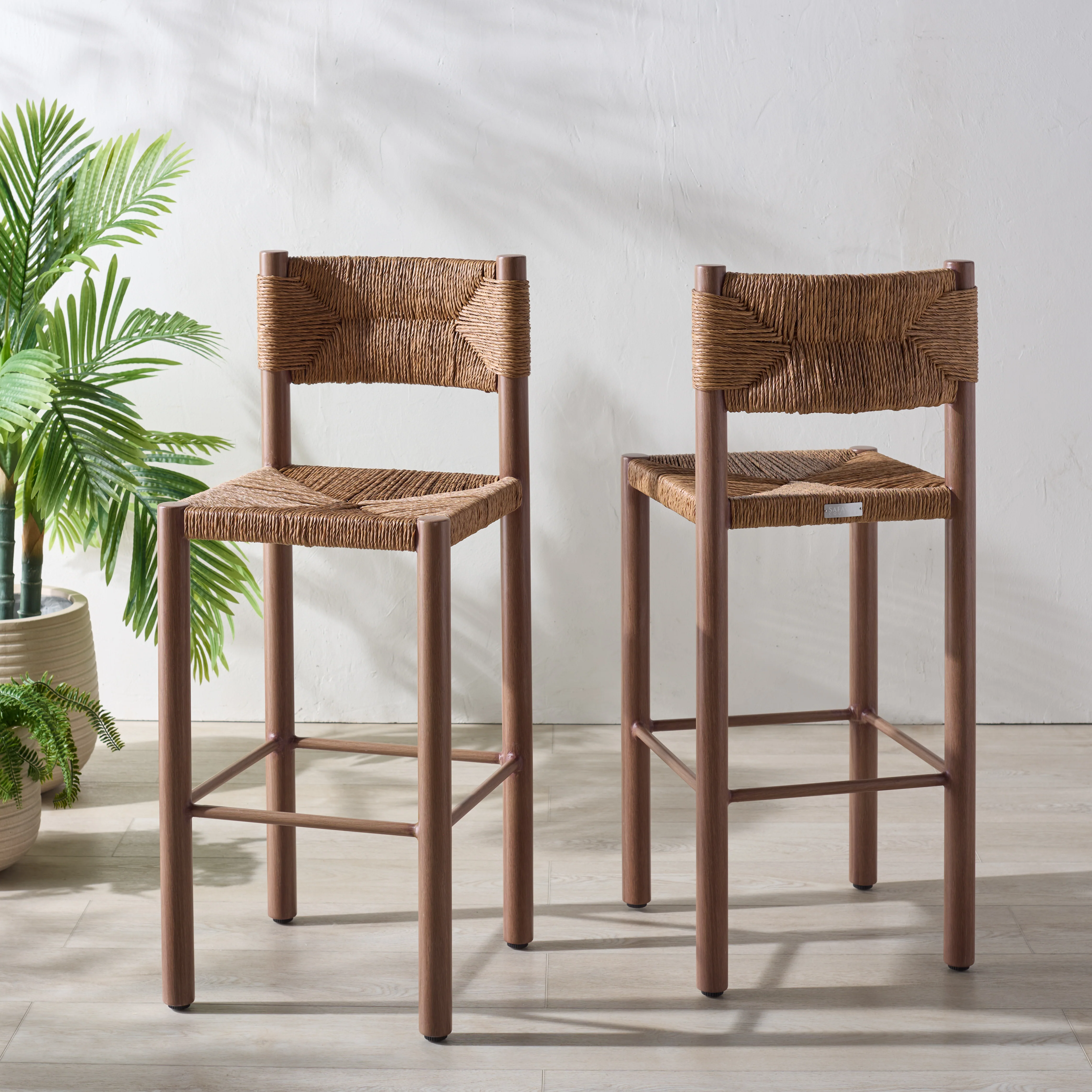 Romona Rattan Weaving Outdoor Barstool - Set of 2 - Image 41